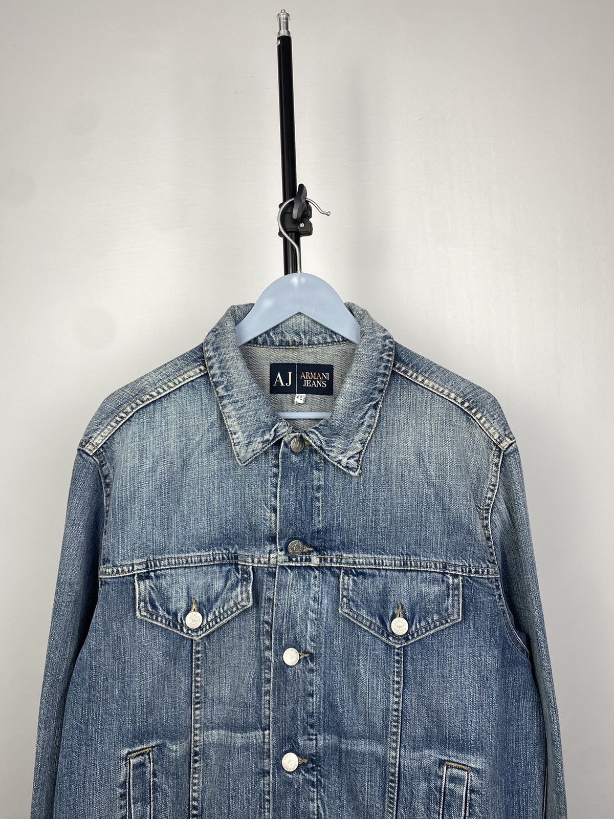 Armani 🔥❗️Armani BIG LOGO rare Oversized Denim Jacket Size US M / EU 48-50 / 2 - 3 Thumbnail