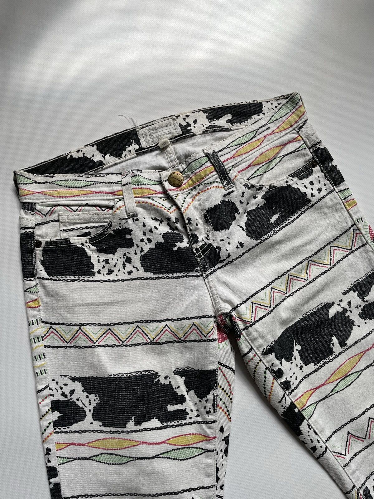 Current/Elliot Current Elliott white abstract multicoloured skinny jeans Size 26" / US 2 / IT 38 - 2 Thumbnail