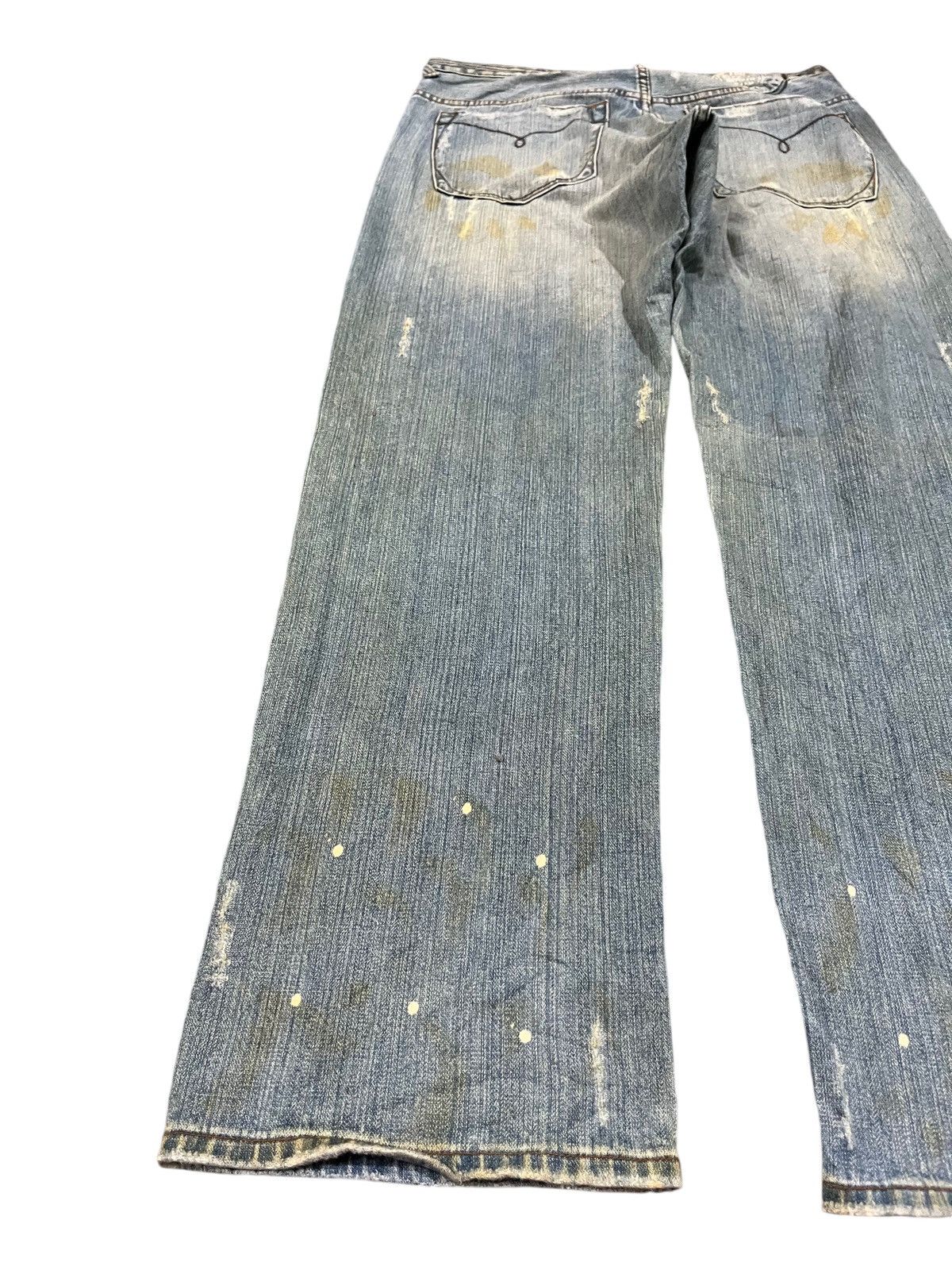 If Six Was Nine Vintage Azzure Baggy Paint Splatter Denim Size US 37 - 8 Thumbnail