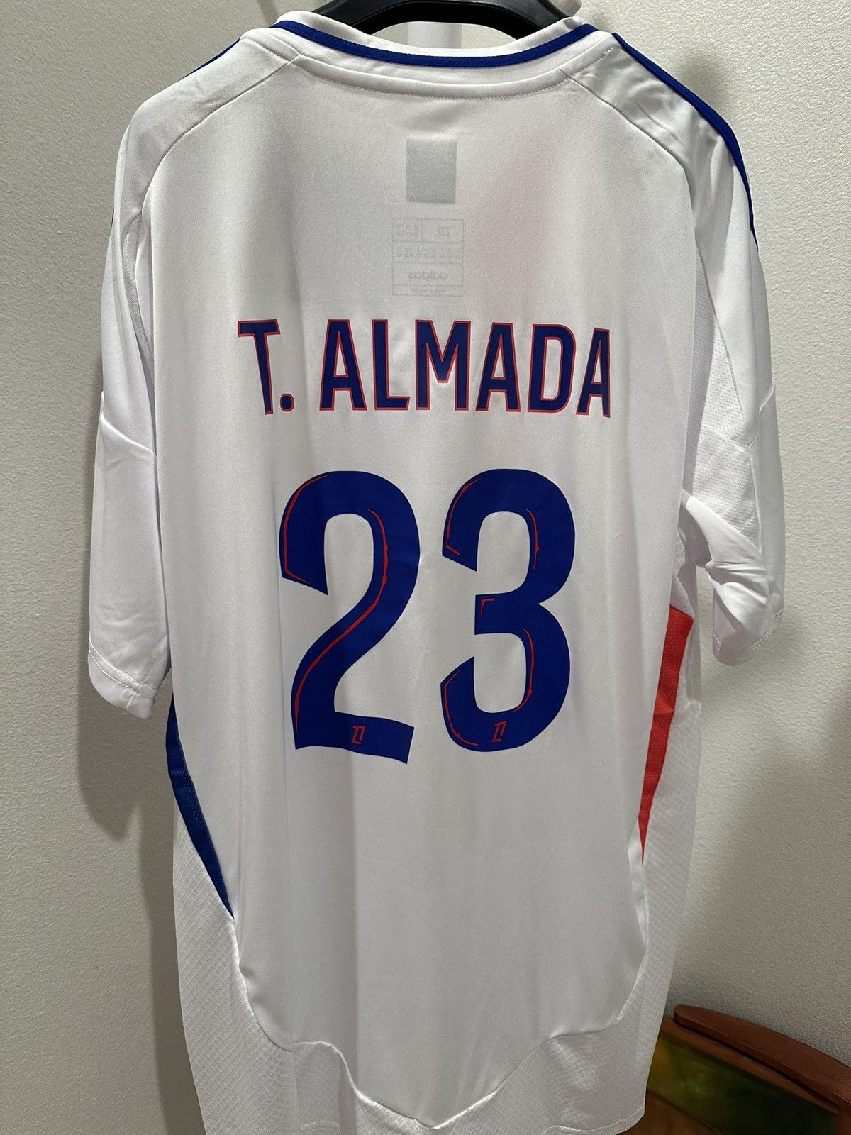 Adidas 2024-25 Olympique Lyon Thiago Almada Soccer Jersey Size US XL / EU 56 / 4 - 1 Thumbnail