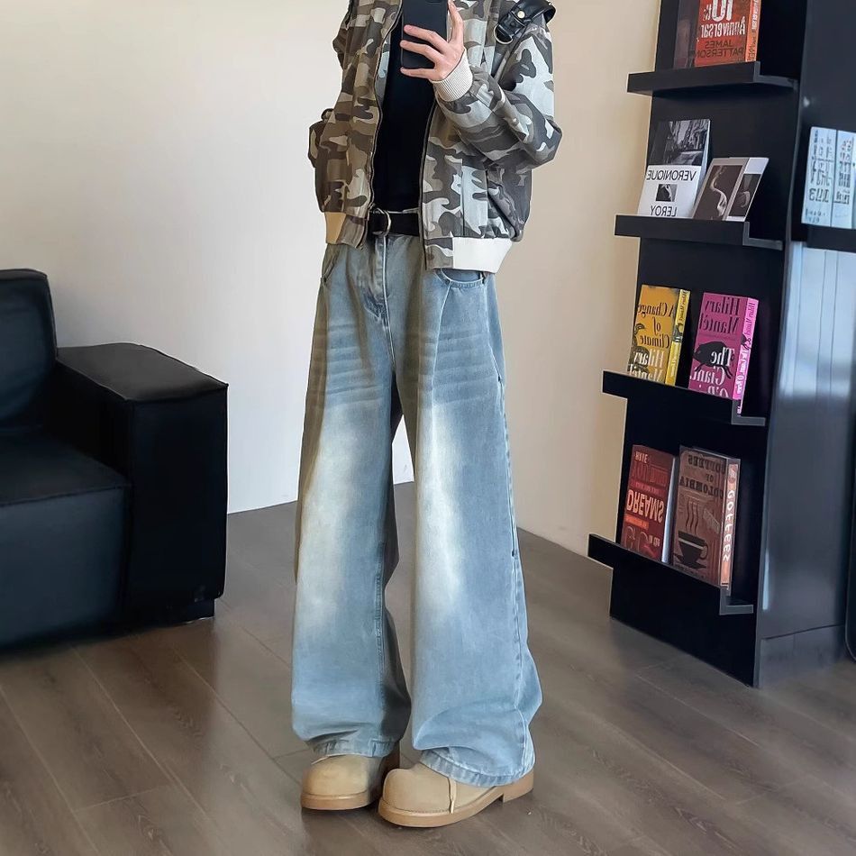 Japanese Brand Retro loose high street straight leg jeans Size US 32 / EU 48 - 2 Thumbnail