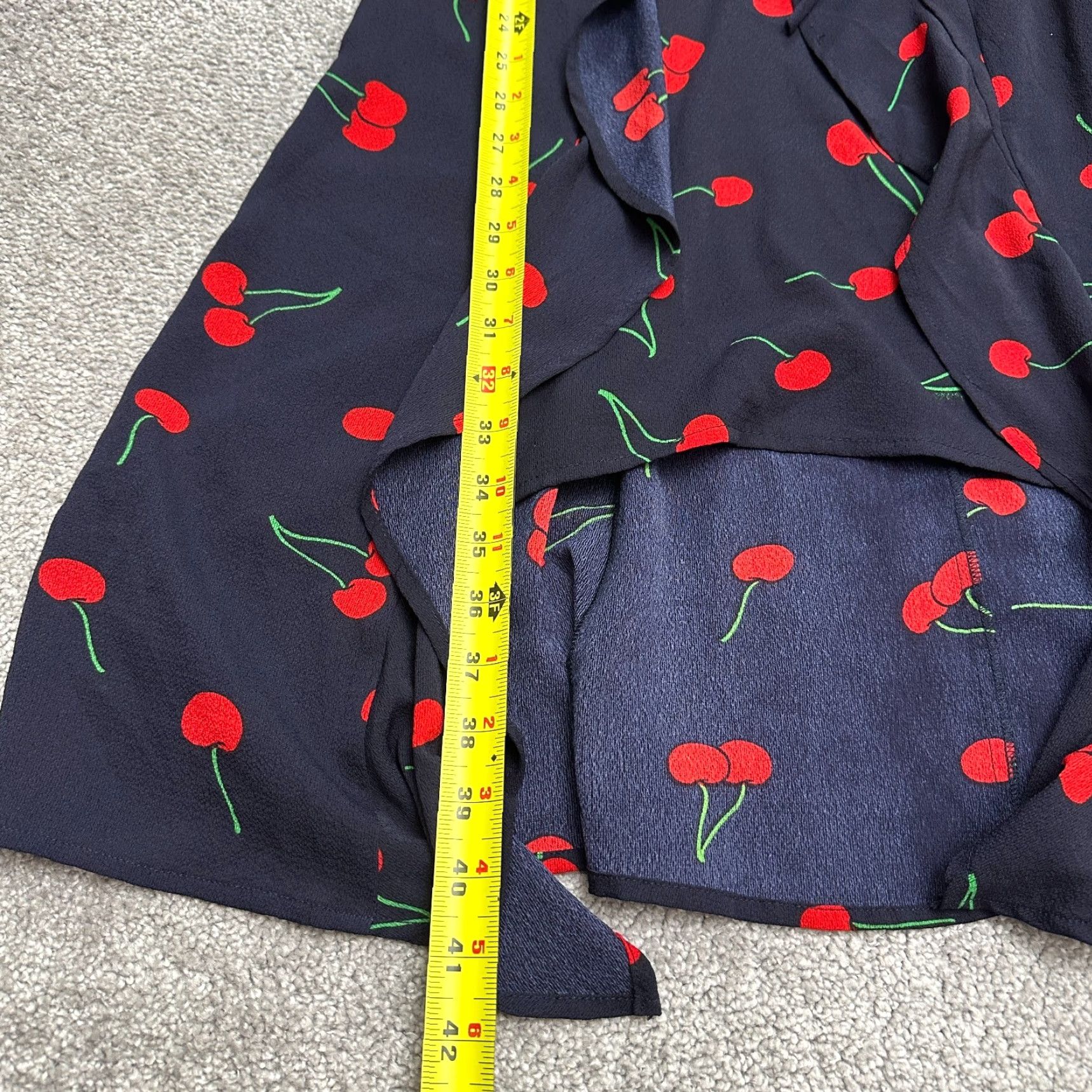 AQUA Aqua Maxi Dress Hi-Low By Bloomingdale's Womens Small Blue Cherry Sleeveless Size S / US 4 / IT 40 - 7 Thumbnail