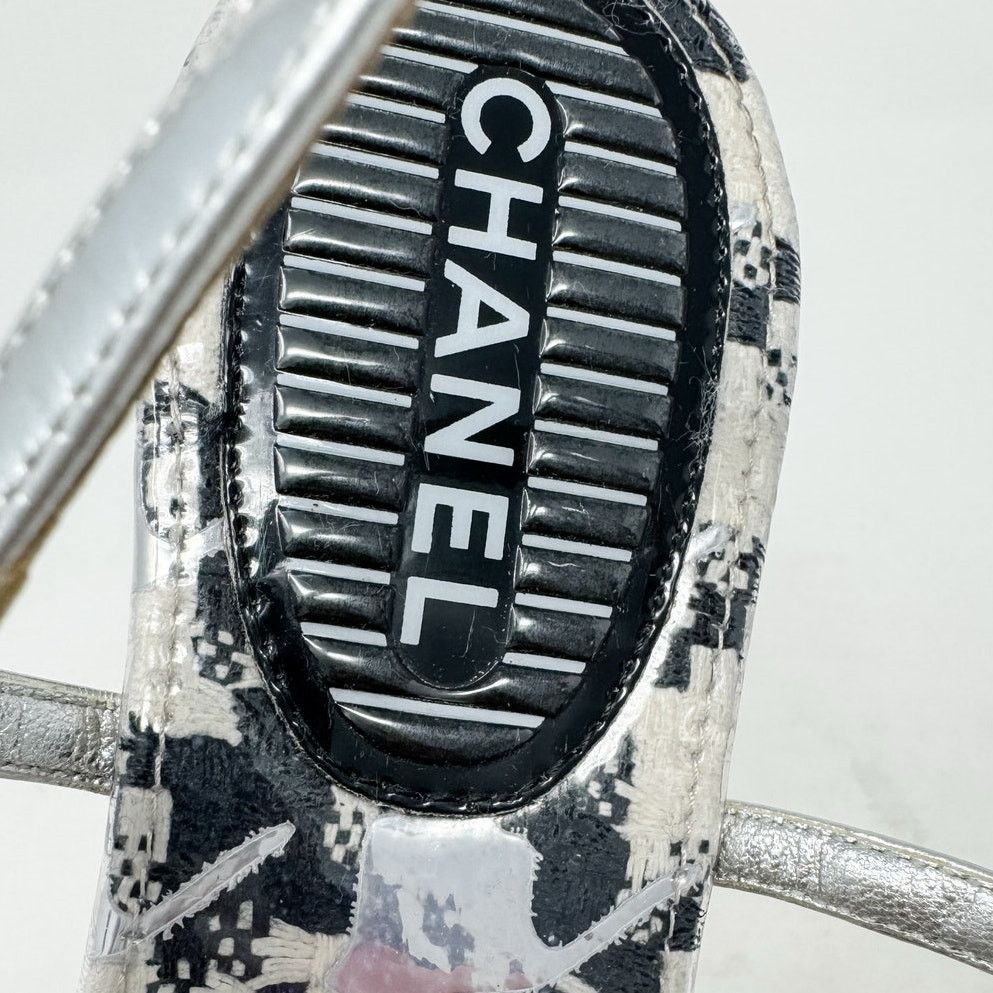 Chanel Chanel Clear Chain CC Logo Houndstooth Thong Sandal size 39 Size US 9 / IT 39 - 14 Thumbnail