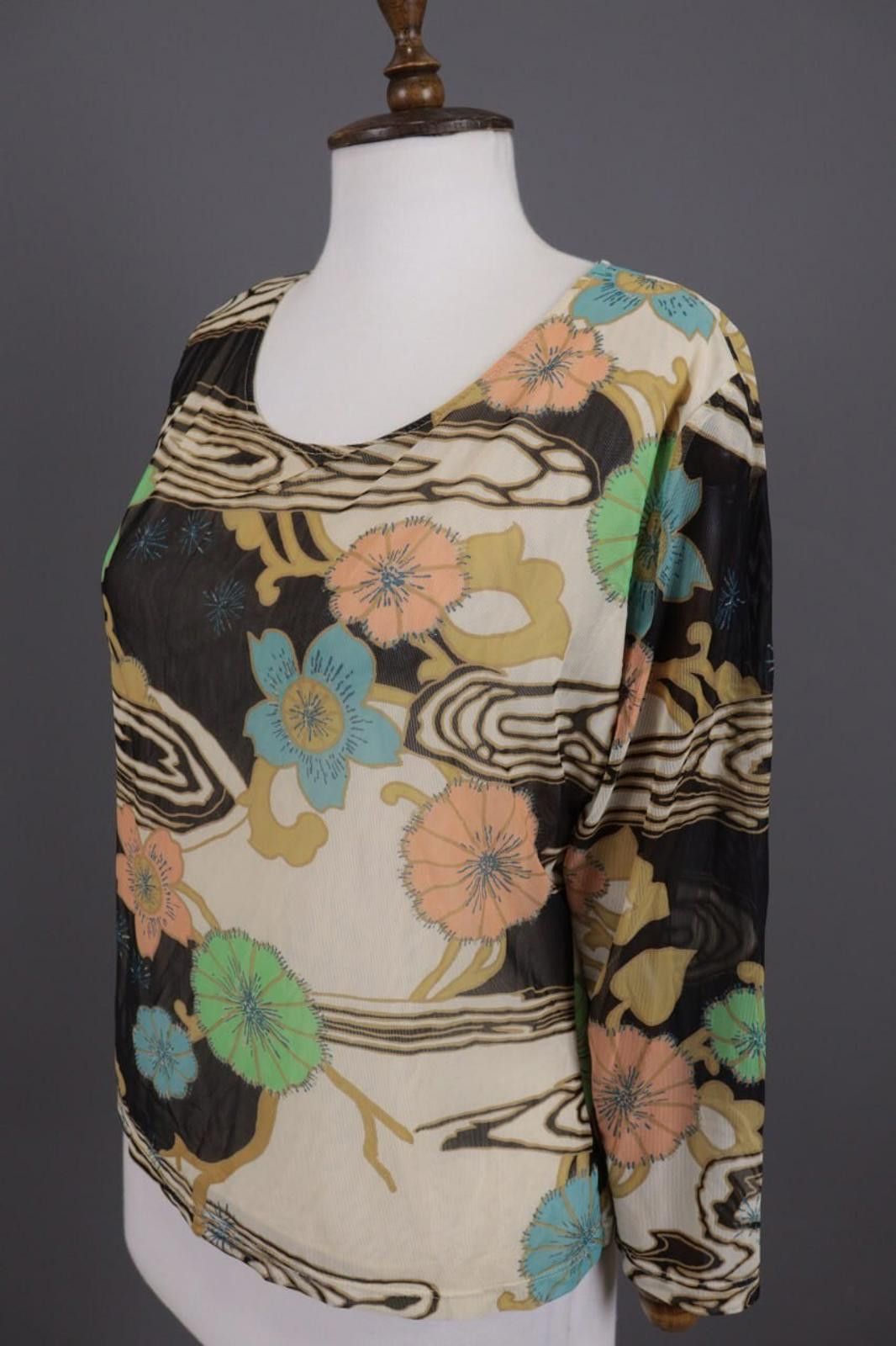 Polo Ralph Lauren Laurel Multicolor Mesh Floral Summer Long Sleeve Top Shirt Size M / US 6-8 / IT 42-44 - 8 Thumbnail