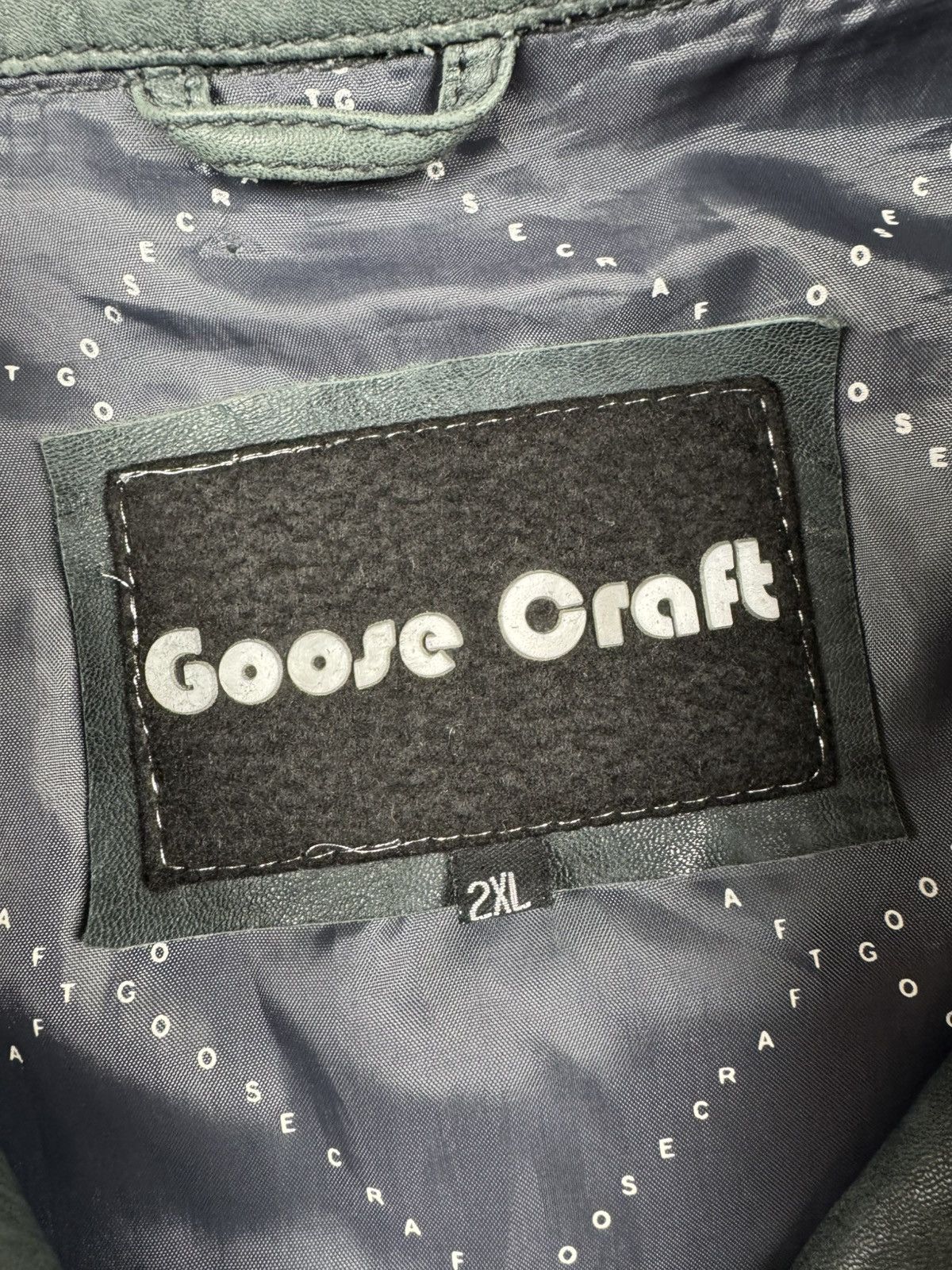 Designer × Vintage Vintage 90s Goose Craft real leather biker jacket boxy Size US XL / EU 56 / 4 - 17 Thumbnail