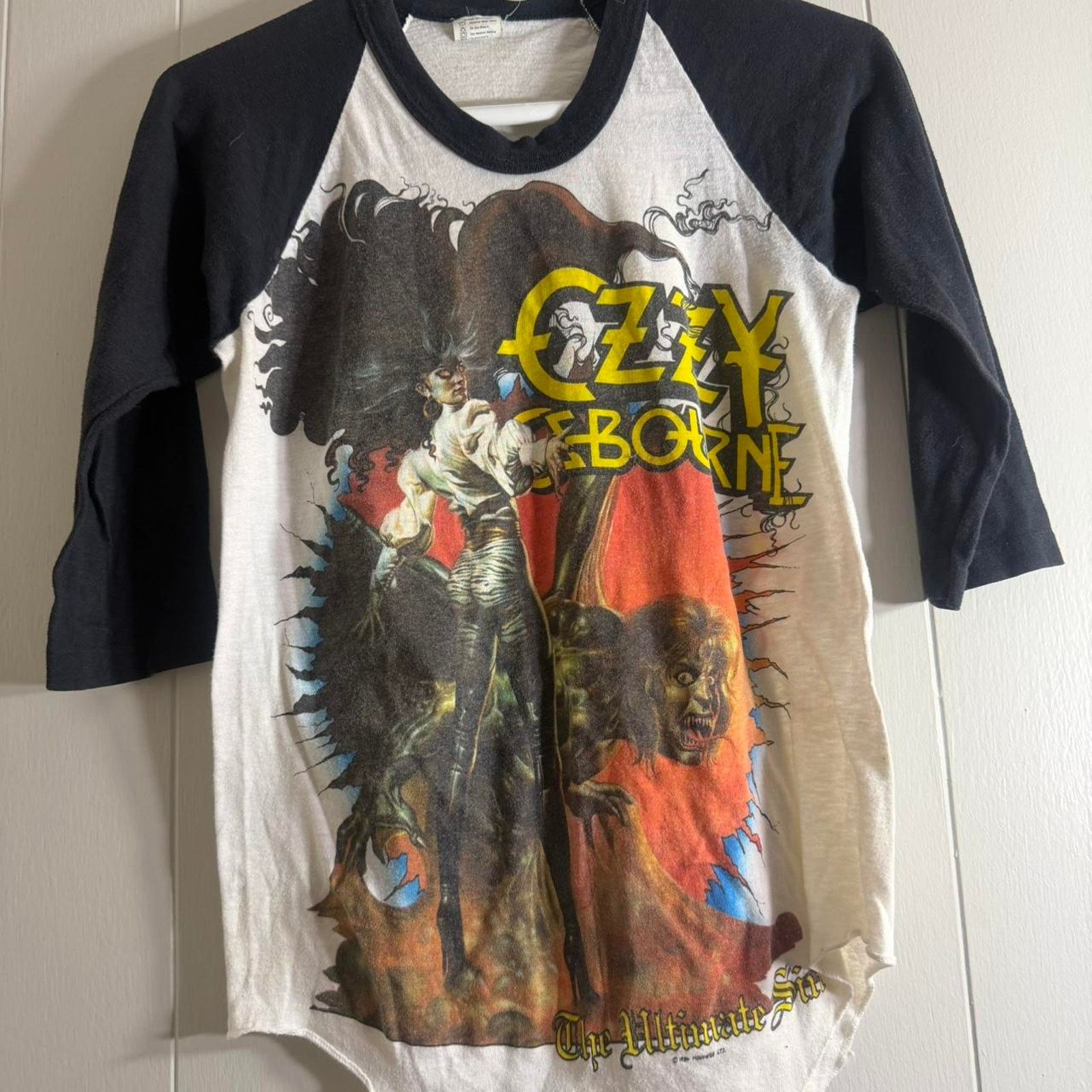 Vintage 1986 OZZY OSBOURNE Ultimate Sin Tour 3/4 sleeve tee shirt S Size US S / EU 44-46 / 1 - 3 Thumbnail