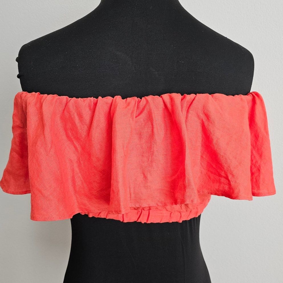 Banana Republic BANANA REPUBLIC Off-Shoulders Meridian Linen Ruffle Top XXS Size XXS / US 00 / IT 34 - 5 Thumbnail