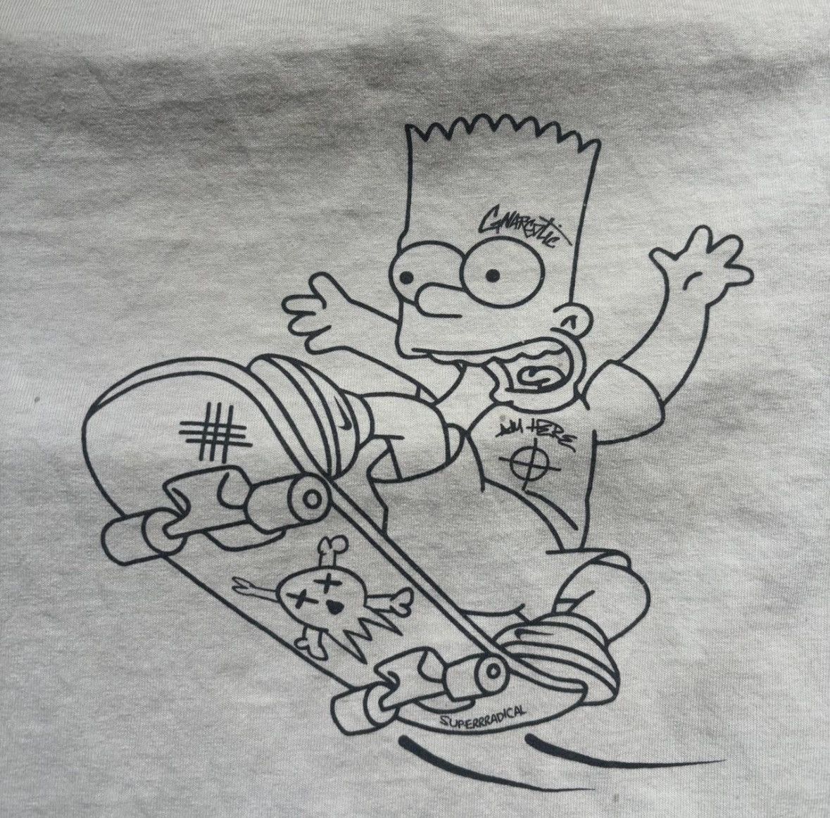 Gnarcotic × Superrradical Superrrradical x Gnarcotic - Bart Simpson Skating Tee (L) Size US L / EU 52-54 / 3 - 2 Thumbnail