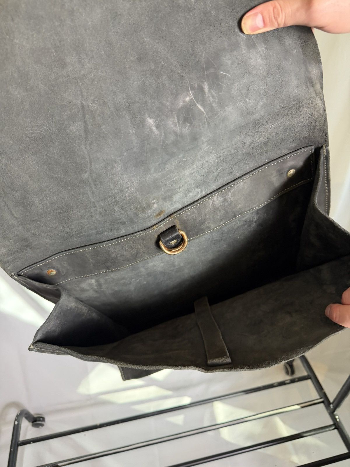 Guidi Guidi Distressed Leather Messenger Bag Size 34 - 3 Thumbnail
