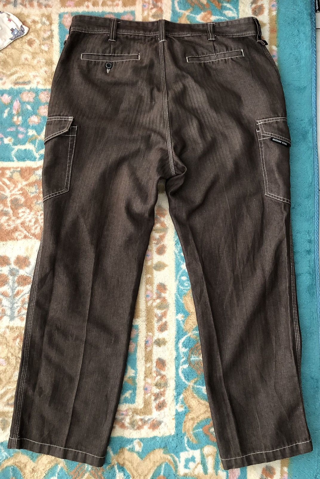 Japanese Brand HERRINGBONE CARGO JEANS Size US 36 / EU 52 - 11 Thumbnail