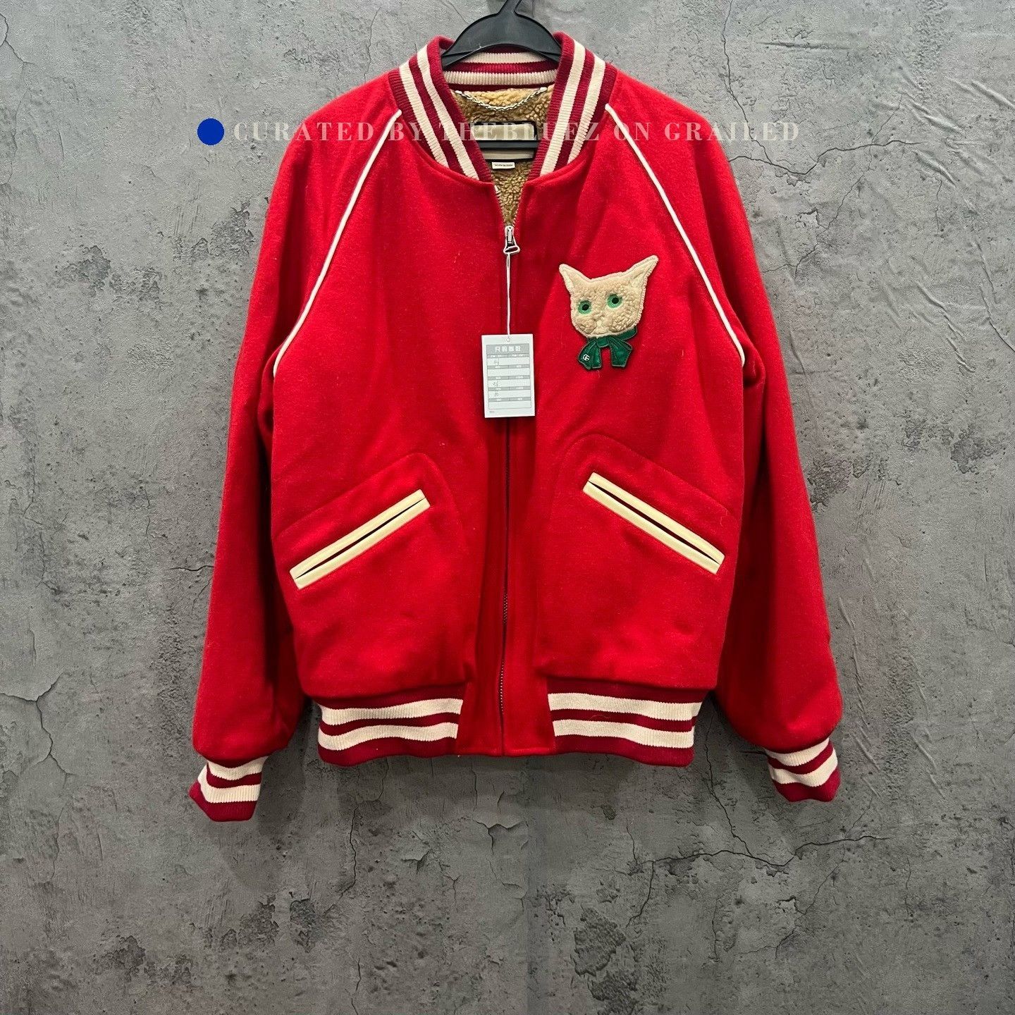 Gucci Gucci Red Cat Lamb Wool Baseball Jacket Size US S / EU 44-46 / 1 - 1 Thumbnail