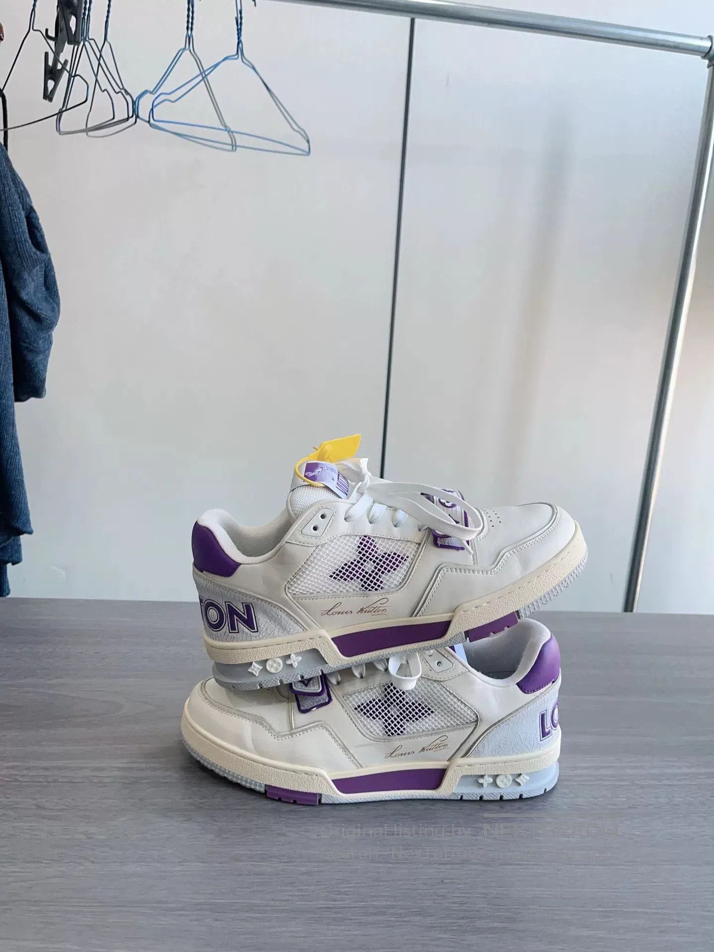Louis Vuitton Louis Vuitton LV Trainer White Purple Velcro. Size US 7.5 / EU 40-41 - 6 Thumbnail