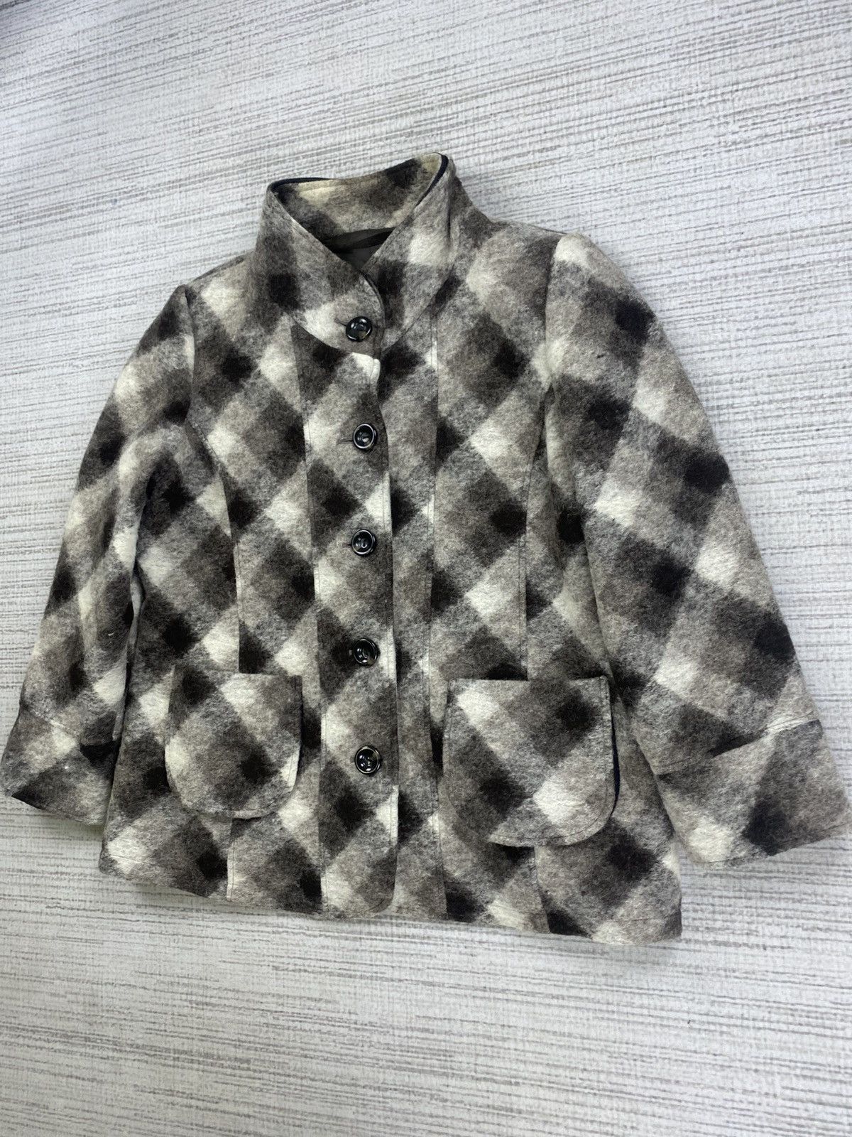 Designer × Japanese Brand × Vintage Vintage Sun Gleam Japanese Brand Grey Plaid Mohair Jacket Size US M / EU 48-50 / 2 - 4 Thumbnail