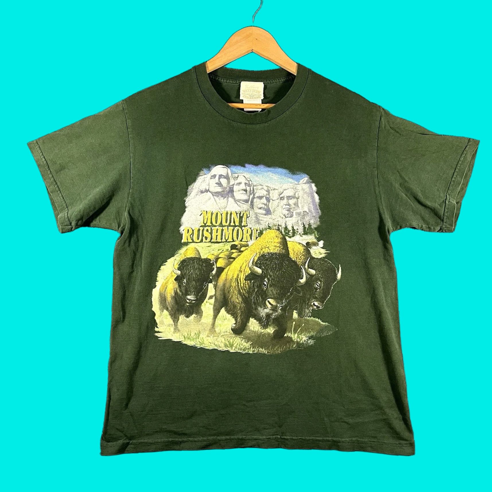 Jerzees VINTAGE Mount Rushmore South Dakota T Shirt Mens L Green USA Tourist Jerzees Size US L / EU 52-54 / 3 - 1 Thumbnail