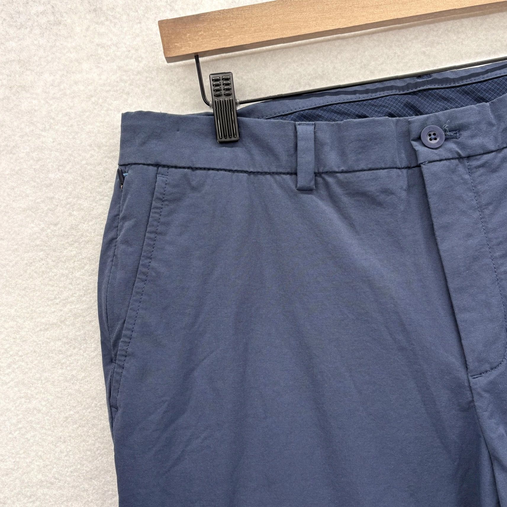 Vineyard Vines VINEYARD VINES OTG On-The-Go Pants Mens 35x32 Blue Chino Stretch Cotton Nylon Spandex Casual Flat Front Pockets Zip Pant Mens Blue 35 32 Size US 35 - 3 Thumbnail