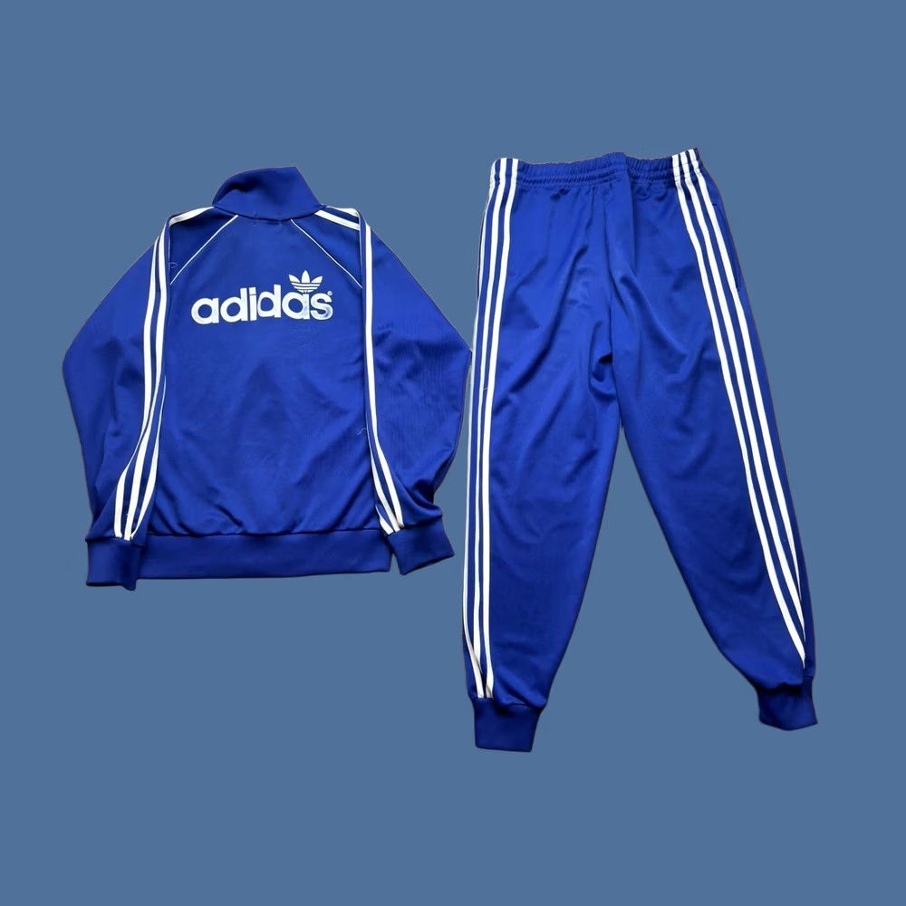 Adidas VINTAGE adidas Track Suit Blue 2 Piece Men’s M Jacket Pants Set Size 40R - 1 Thumbnail