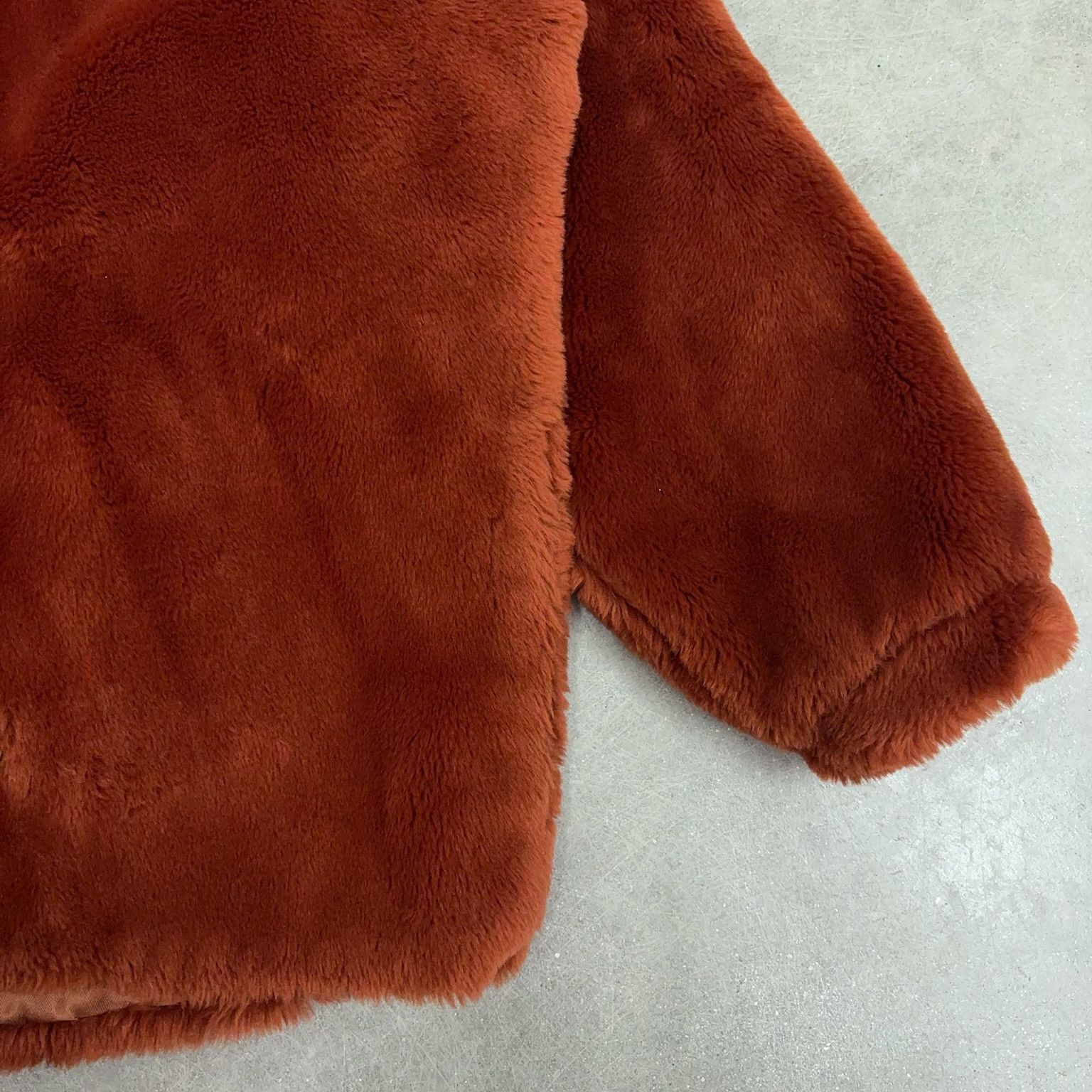Vintage Flower Motif Faux Fur Coat Size L / US 10 / IT 46 - 6 Thumbnail