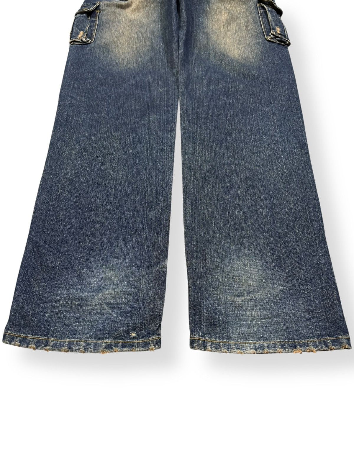 POST ARCHIVE FACTION (PAF) Vintage Japanese Brand Mud Wash Distressed Cargo Jeans Size US 32 / EU 48 - 12 Thumbnail