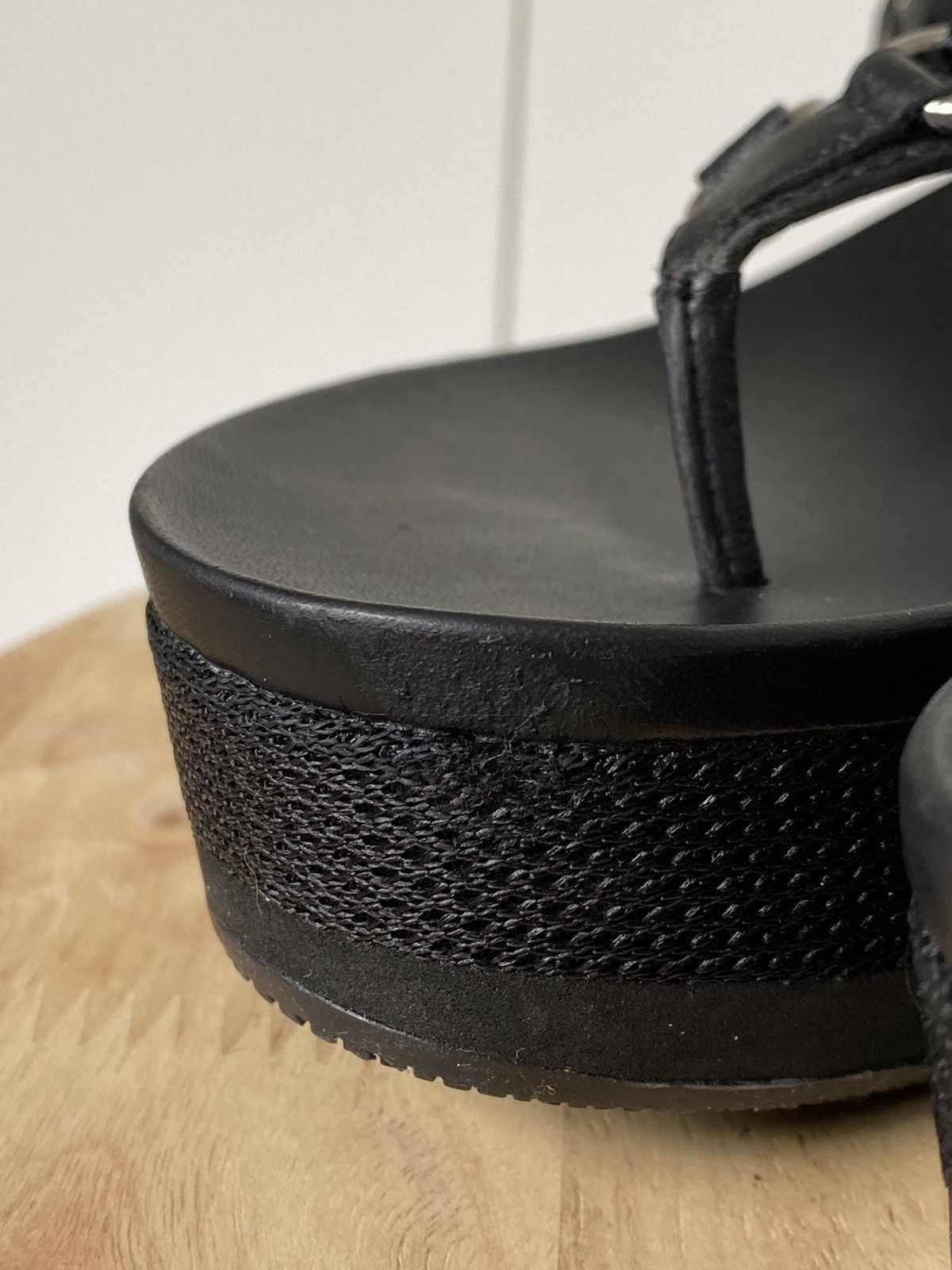 Prada × Vintage Prada Vintage Thong Flip Flops Sandals Wedges Platform Mesh Size US 9 / IT 39 - 7 Thumbnail