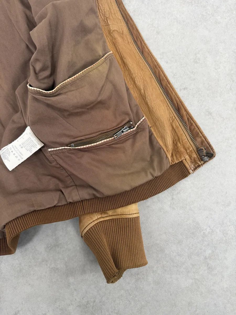 Diesel 2000s Diesel Sun Faded Brown Multi-Zip Leather Jacket Size US M / EU 48-50 / 2 - 12 Thumbnail