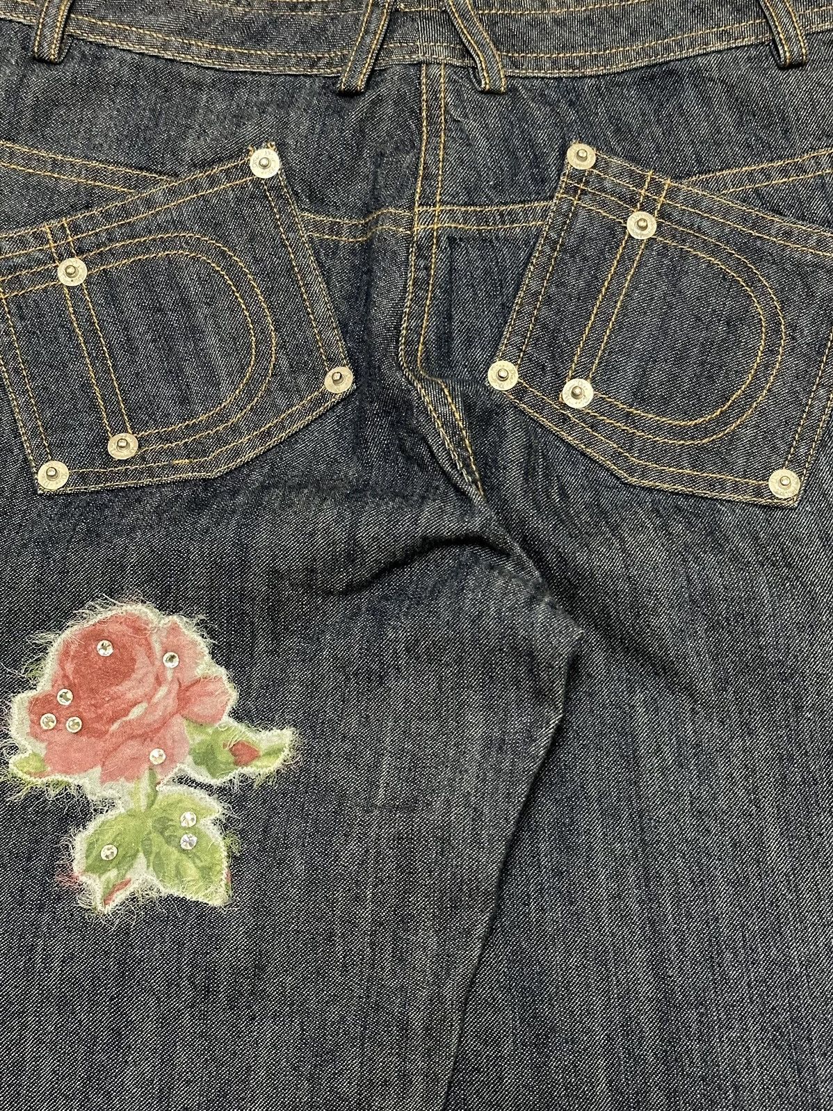 Dior CHRISTIAN DIOR Kids S/S 2005 Floral Swarovski Denim Pants Size 24" / US 00 / IT 34 - 4 Thumbnail
