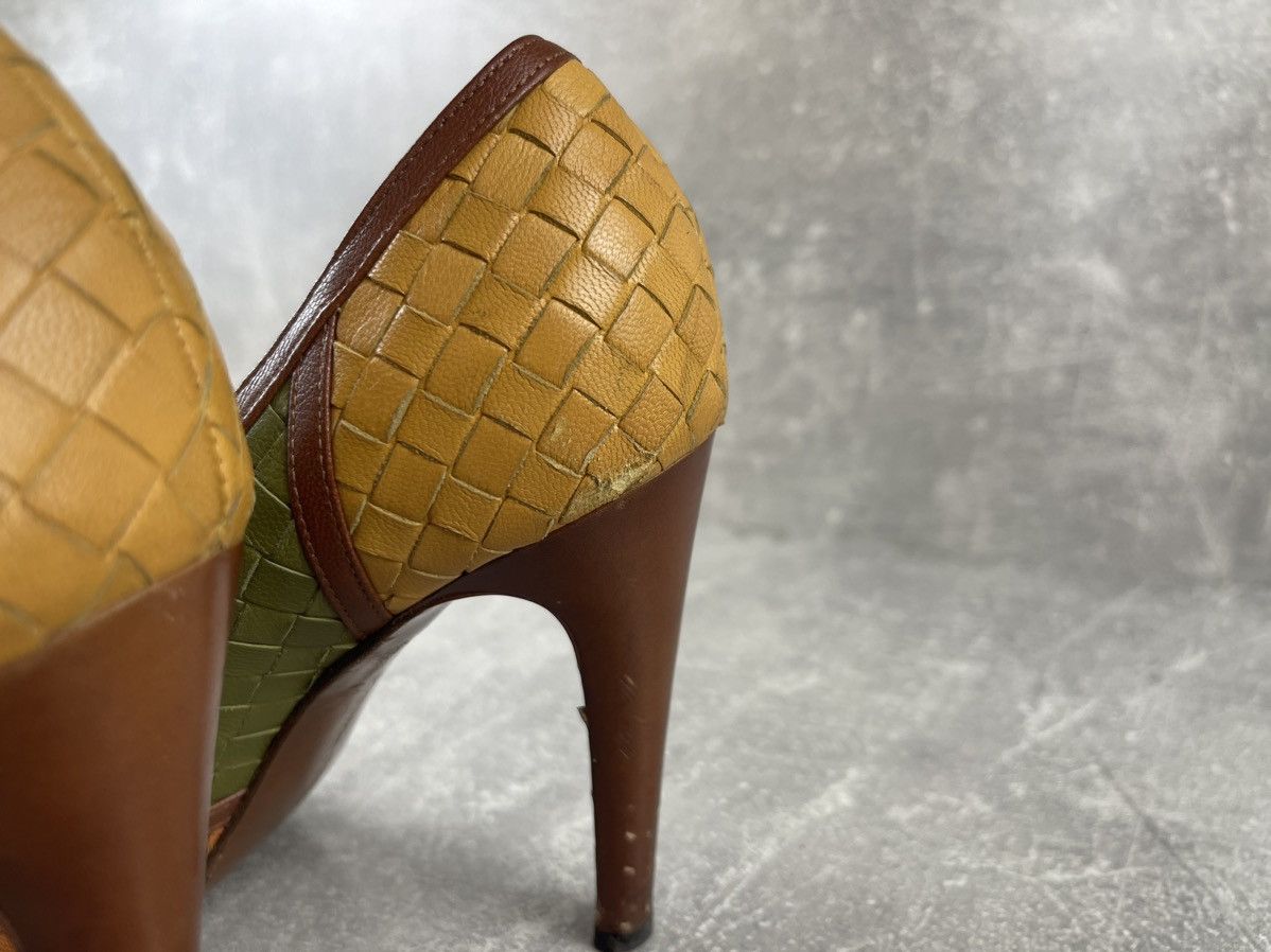 Bottega Veneta Bottega Veneta Woven Leather Peep Toe Multicolor Heels Shoes Size US 9 / IT 39 - 8 Thumbnail