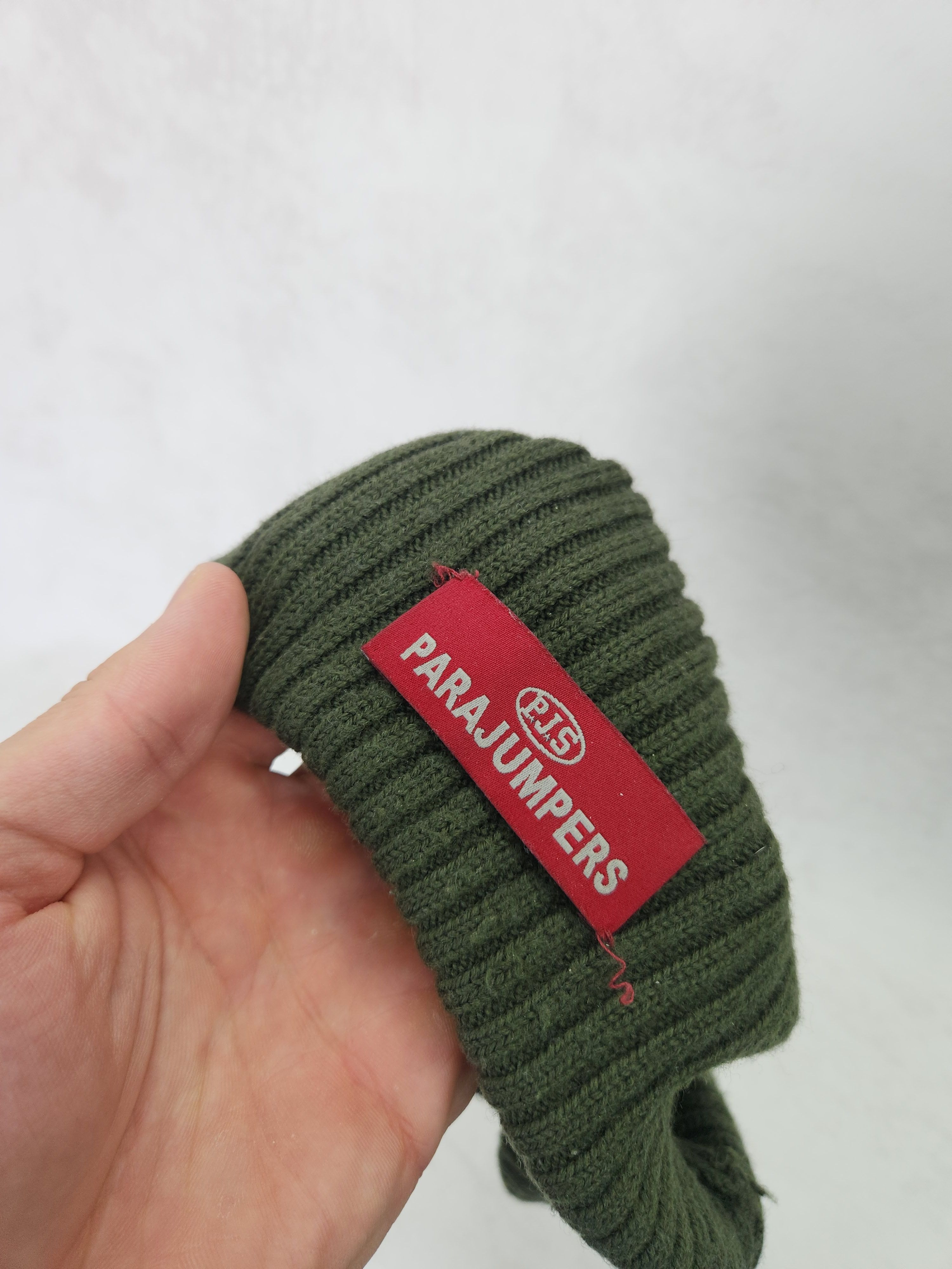 Parajumpers Parajumpers Merino Wool Beanie Hat Green Knit Small Logo Size ONE SIZE - 4 Thumbnail
