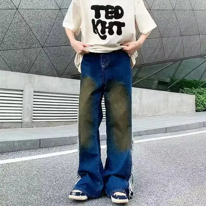 Japanese Brand Gradient Baggy Ripped Denim Size US 34 / EU 50 - 2 Thumbnail