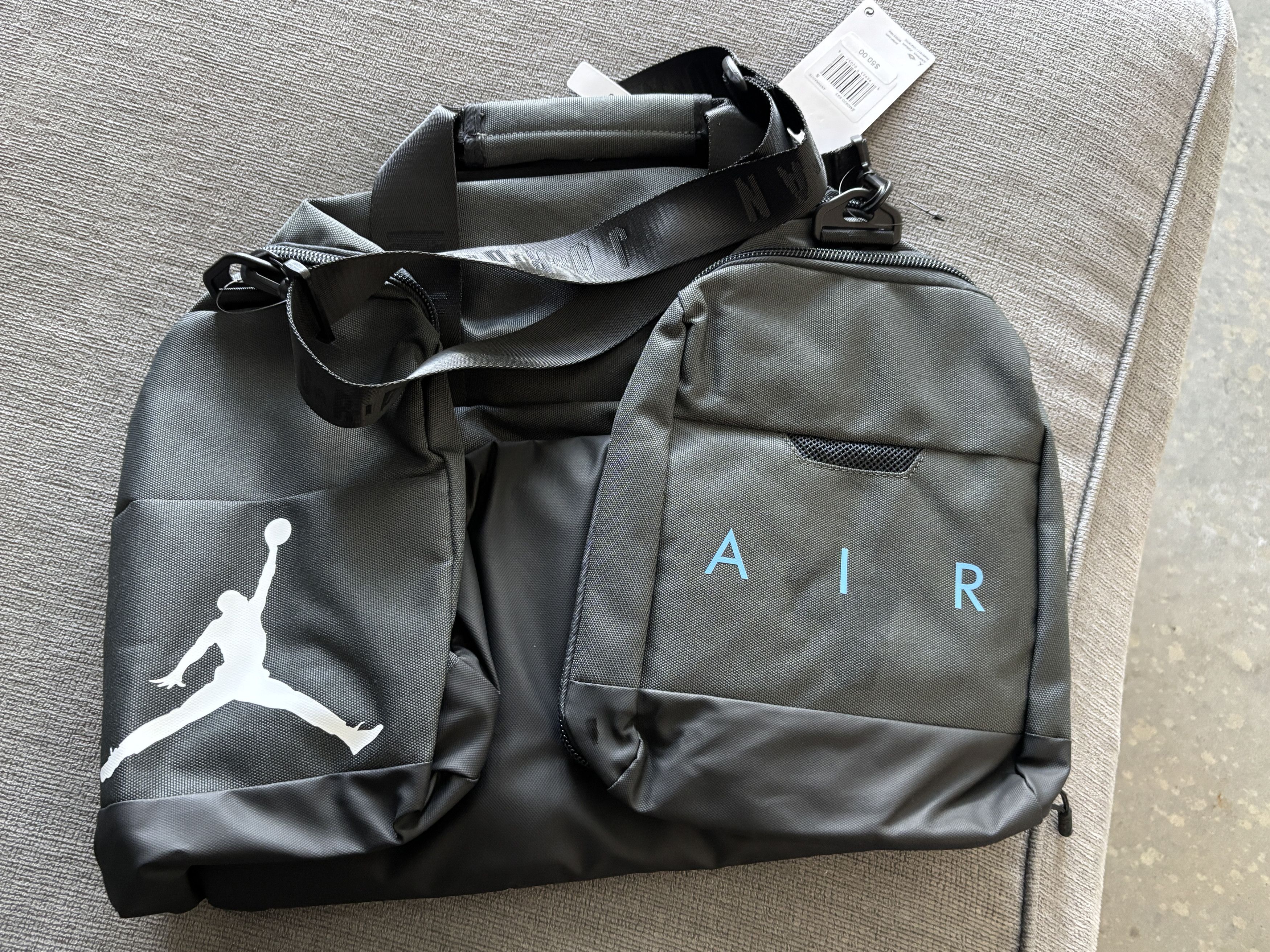 Jordan Brand Jordan Air Duffel Bag Blue Black Gym Travel Bag NWT Size ONE SIZE - 7 Thumbnail