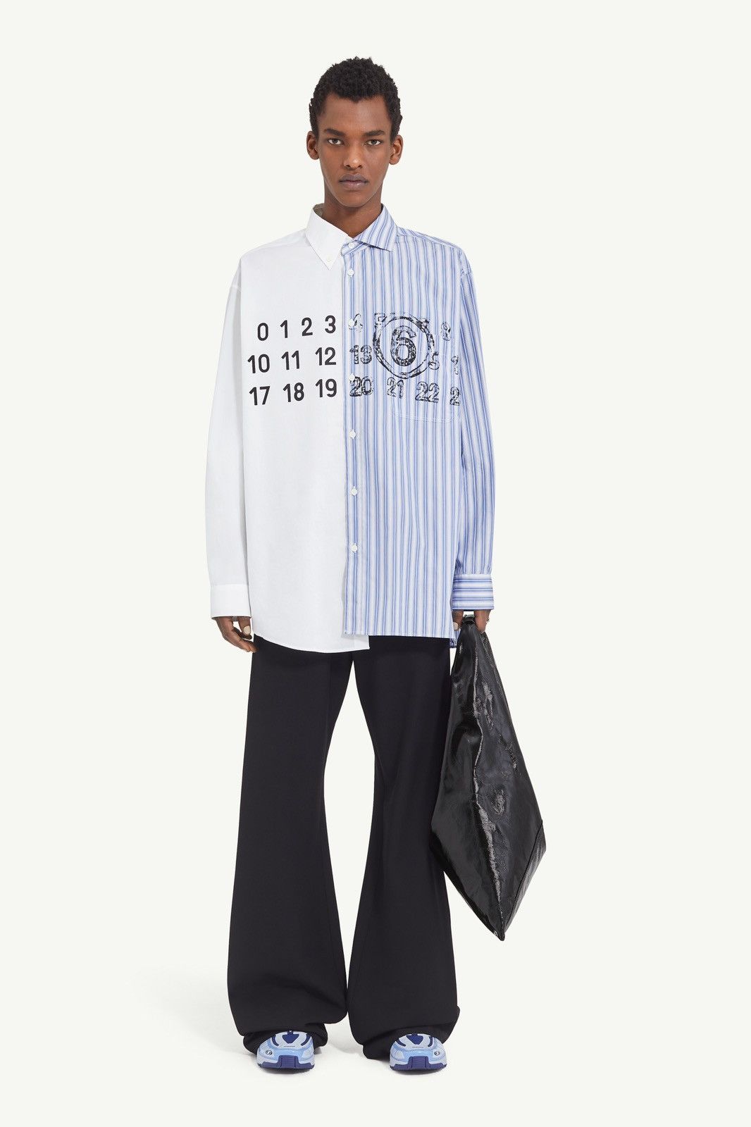 image of Avant Garde x Maison Margiela ds! Ss23 Maison Margiela Spliced Numbers Reconstructe Shirt in Blue W