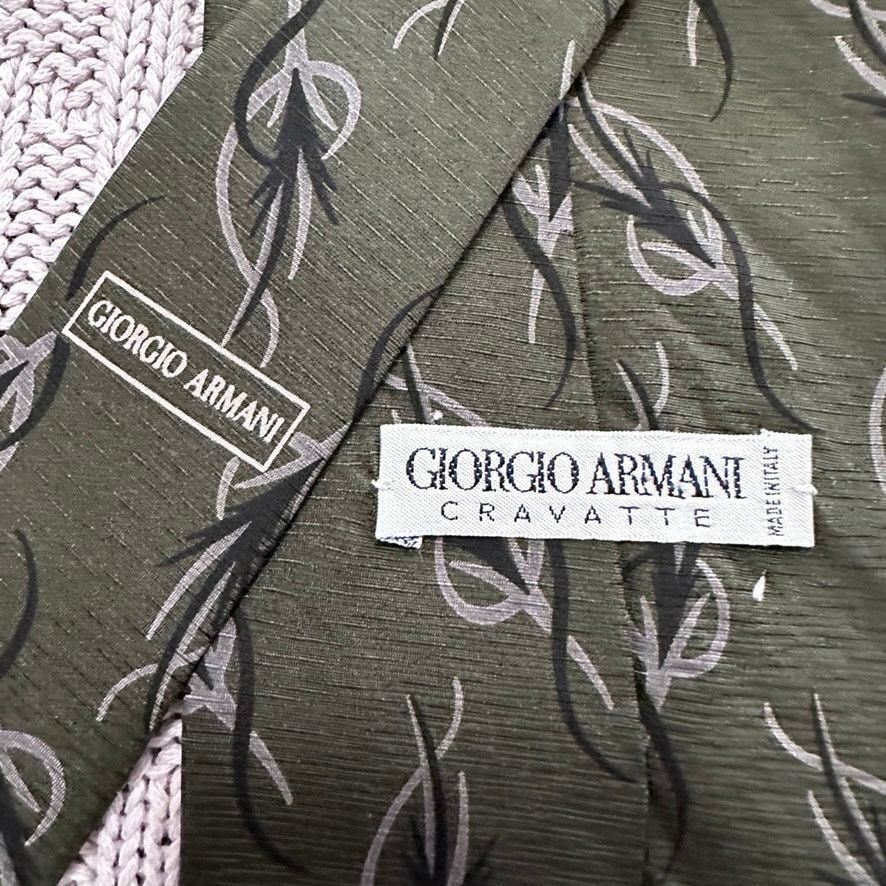 Armani Collezioni Vintage Giorgio Armani green silk tie Size ONE SIZE - 3 Thumbnail