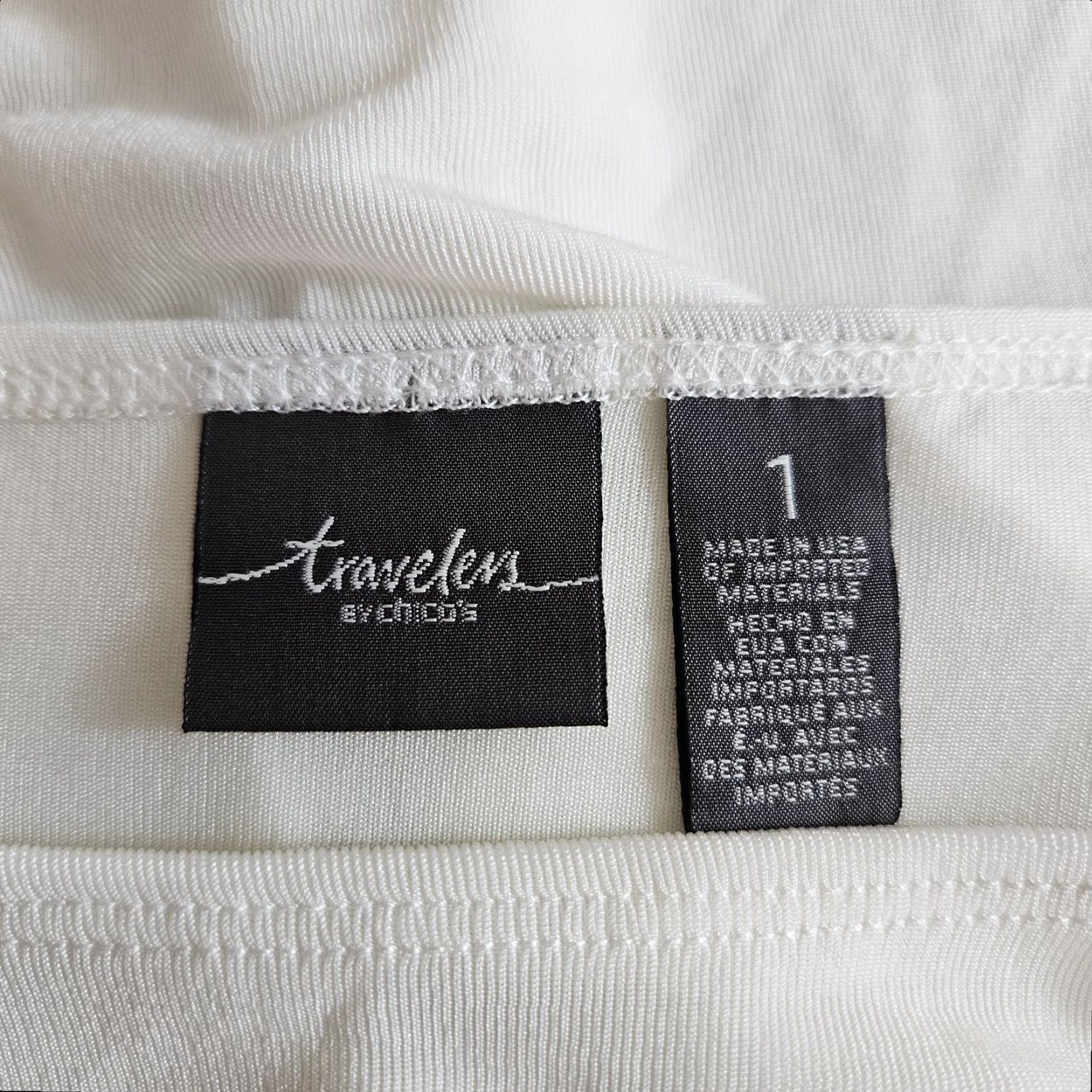 Vintage Chico's Travelers Blouse Shirt Womens Top M Ivory Half Sleeves Pullover Solid Knit Spandex Acetate Casual Travel Basic Vintage No Size M / US 6-8 / IT 42-44 - 6 Thumbnail