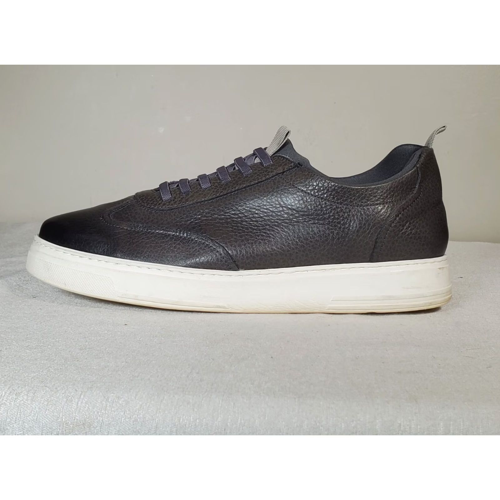 Vintage Martin Dingman David Mens Graphite Pebbled Leather Casual Sneakers Black Lace-Up Size US 12 / EU 45 - 5 Thumbnail