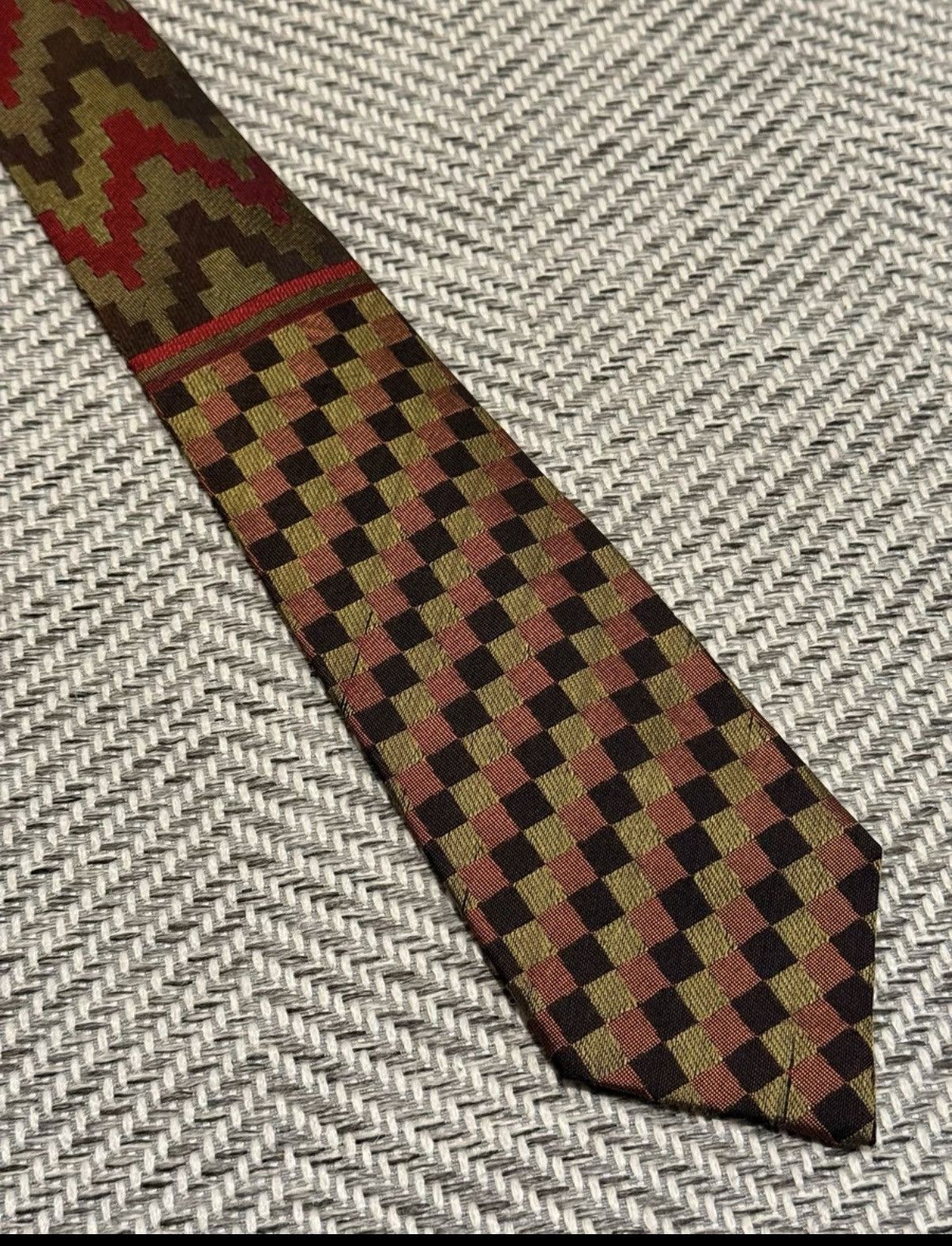 Jean Paul Gaultier Jean Paul Gaultier Pixel Zigzag & Checkerboard Tie K24 Size ONE SIZE - 1 Thumbnail