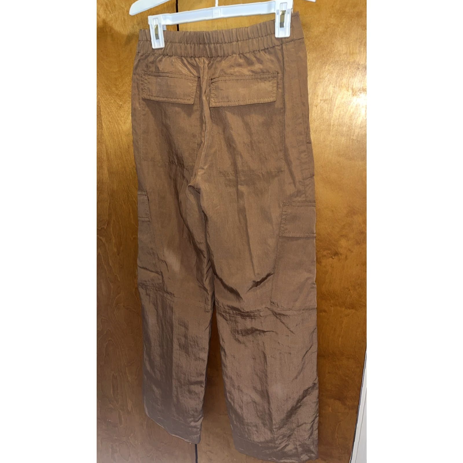 Vince Vince Womens Cargo Pants Size 0 Brown Lyocell Elastic Waist Straight Leg Casual Bohemian Size 25" / US 0 / IT 36 - 2 Thumbnail