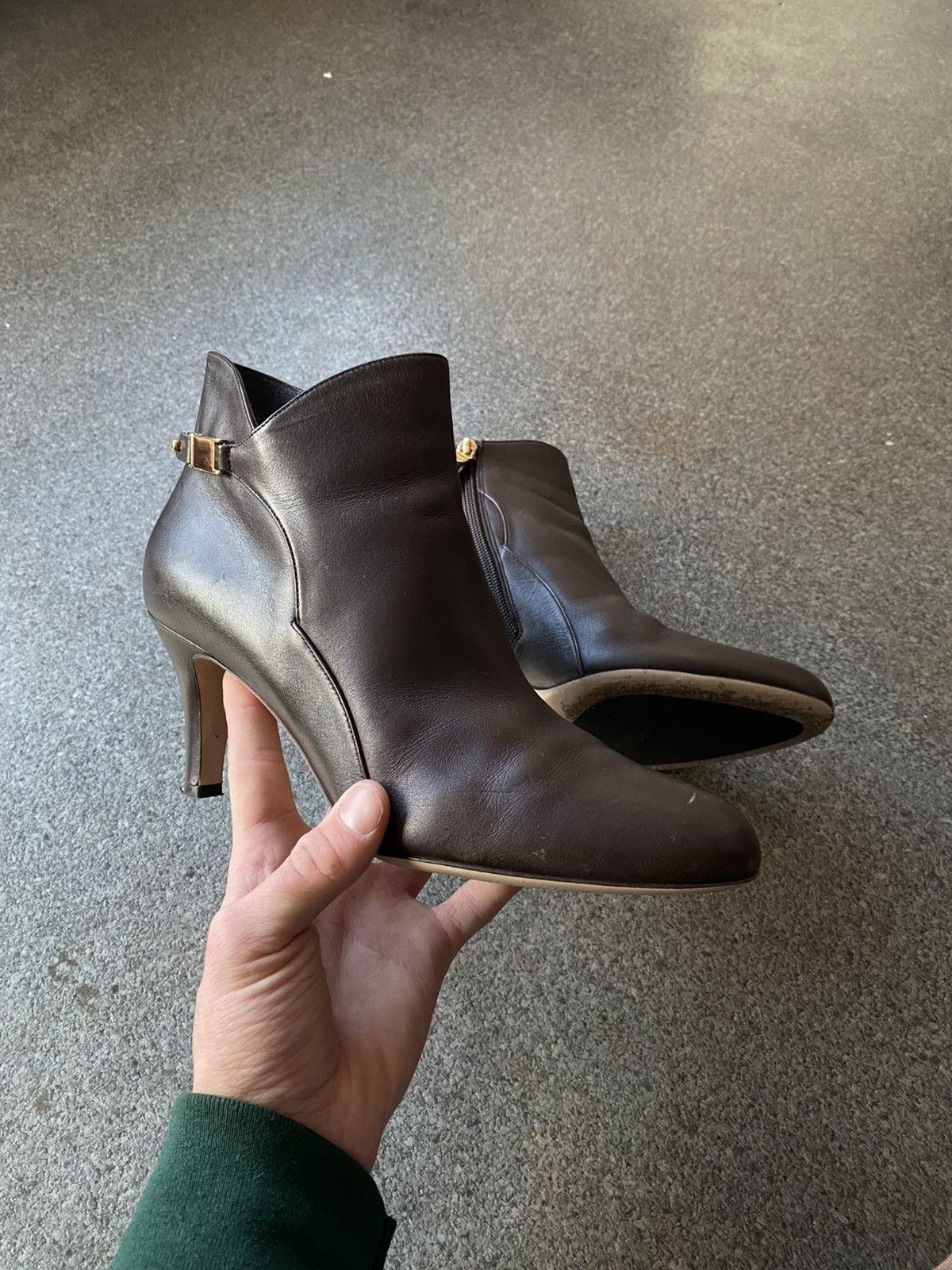 Salvatore Ferragamo Salvatore Ferragamo Chiara Black Leather Pump Ankle Boots Size US 10 / IT 40 - 4 Thumbnail