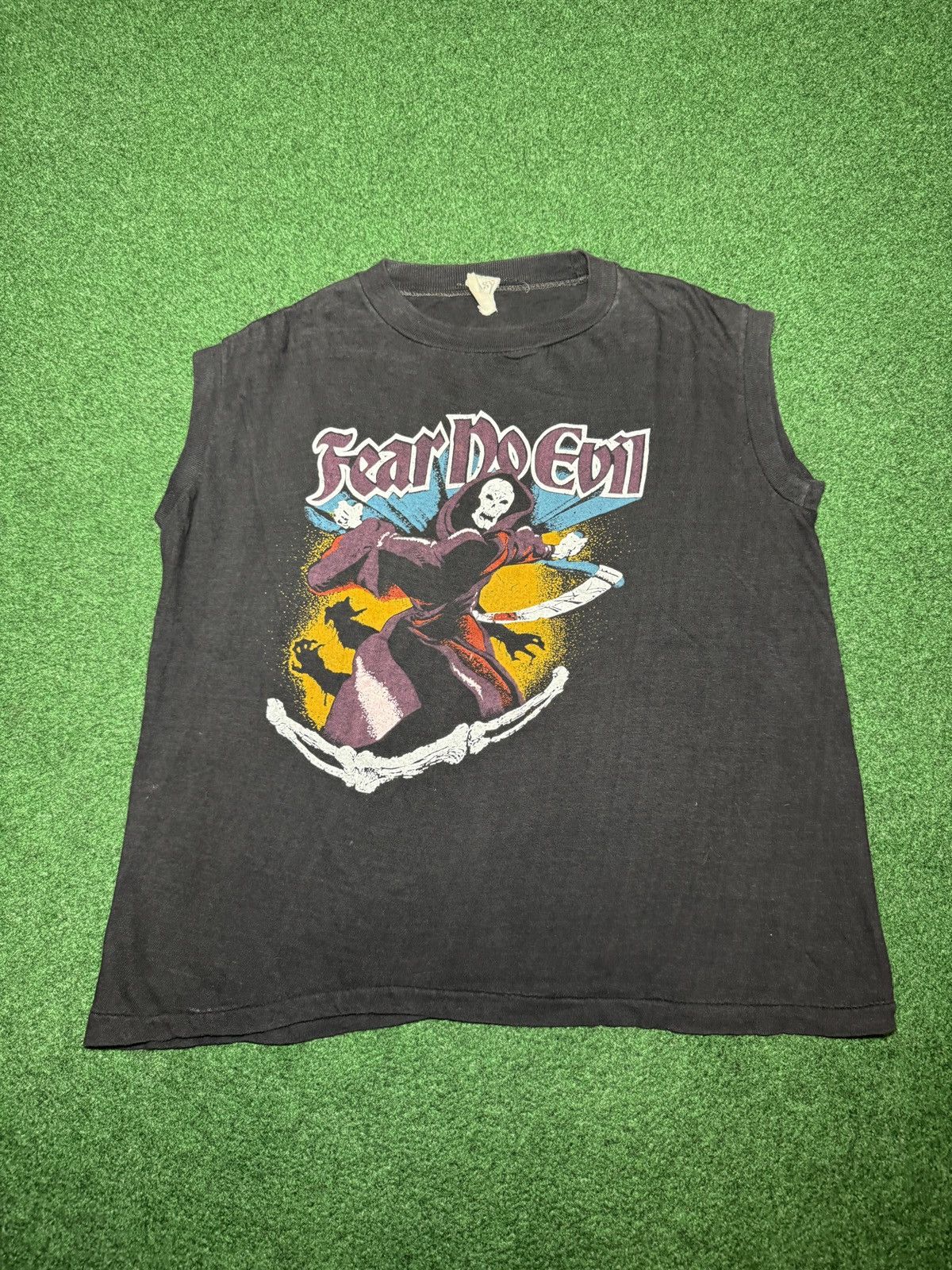 Vintage Vintage 80s Fear No Evil Satan Devil Reaper RARE Tank Top Size US S / EU 44-46 / 1 - 1 Thumbnail