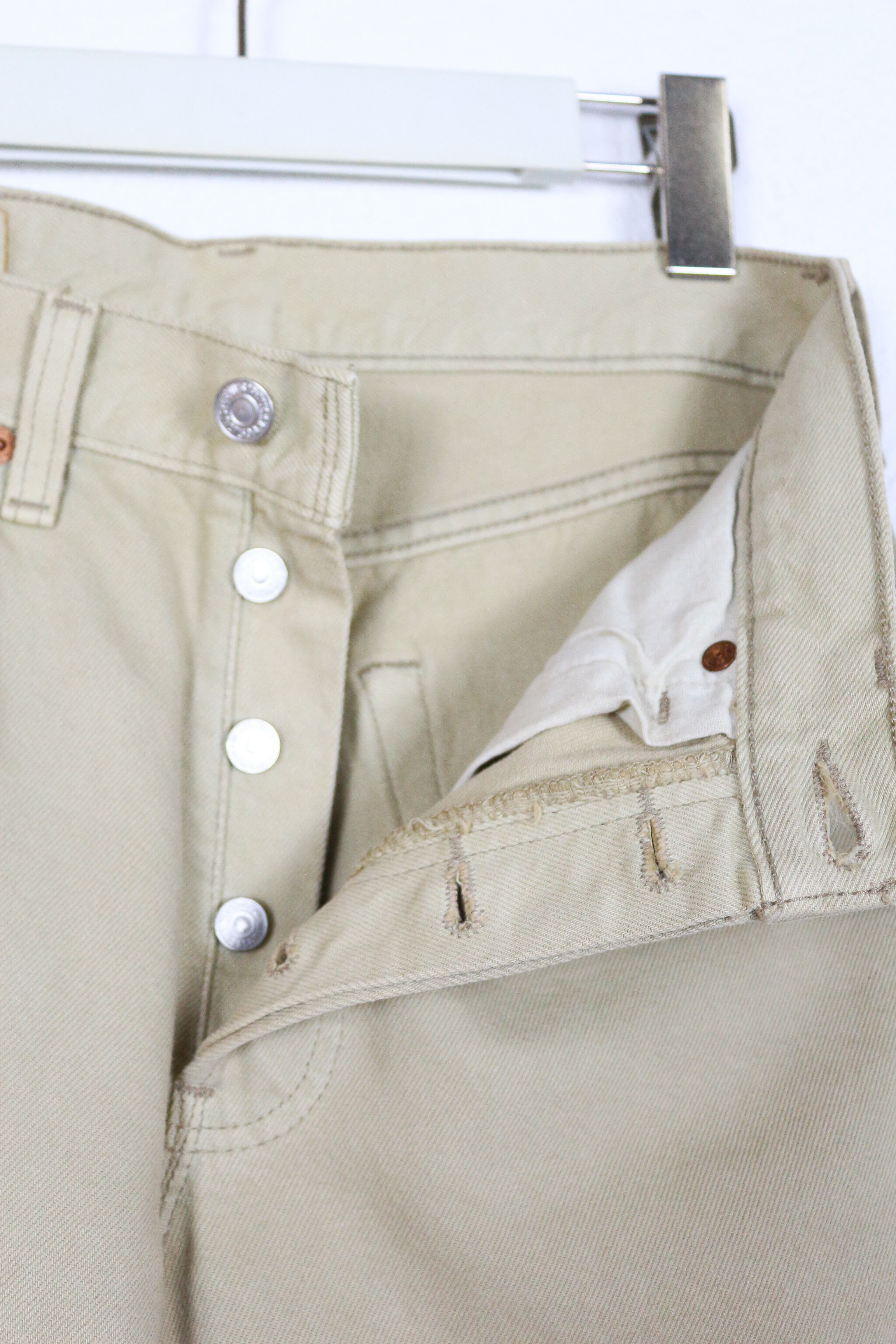 Levi's Vintage Levis 501 Beige Denim Jeans Pants 90s USA Made Size 28" / US 6 / IT 42 - 4 Thumbnail