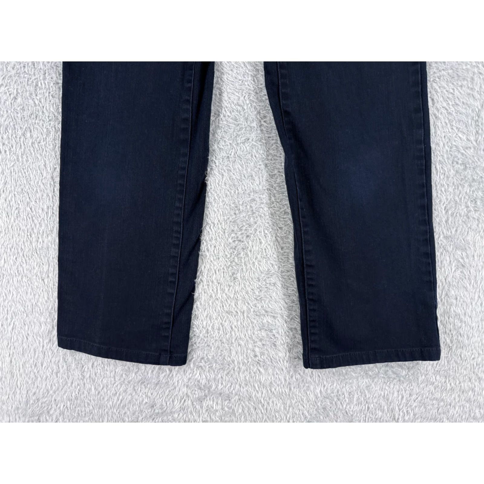 Talbots Talbots Jeans Womens 2 Blue Denim Straight Leg Dark Wash Mid Rise 24x27 5-Pocket Logo Embroidered Button Cotton Stretch Regular Size 26" / US 2 / IT 38 - 2 Thumbnail