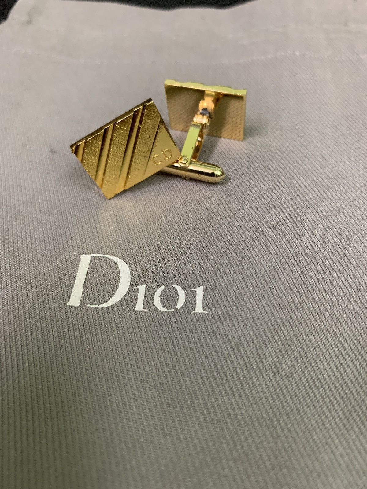 image of Christian Dior Monsieur Christian Dior Cufflinks in Gold, Men's