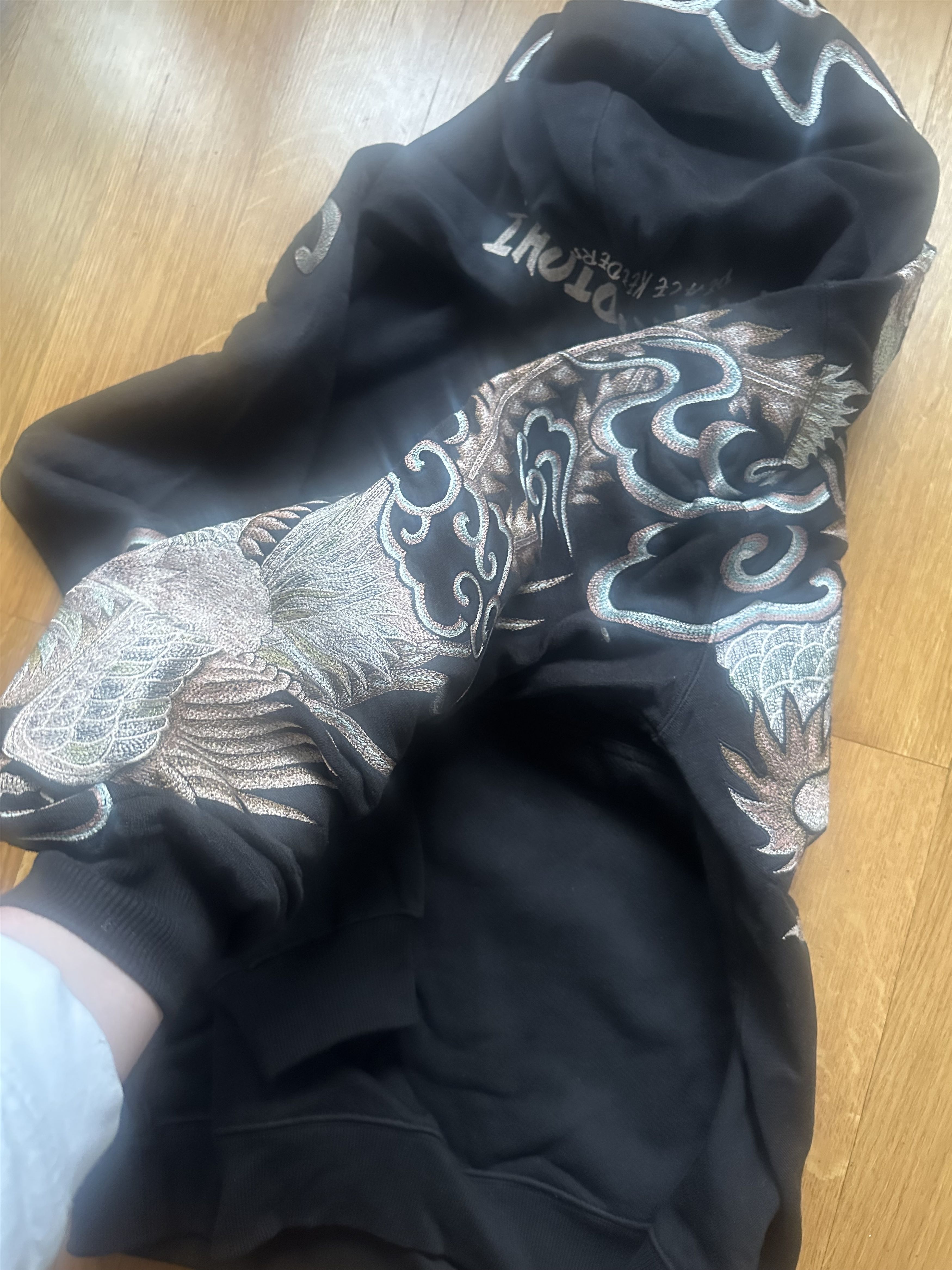 Maharishi Maharisha Black Embroidered Dragon Hoodie - Size L Size US M / EU 48-50 / 2 - 2 Thumbnail