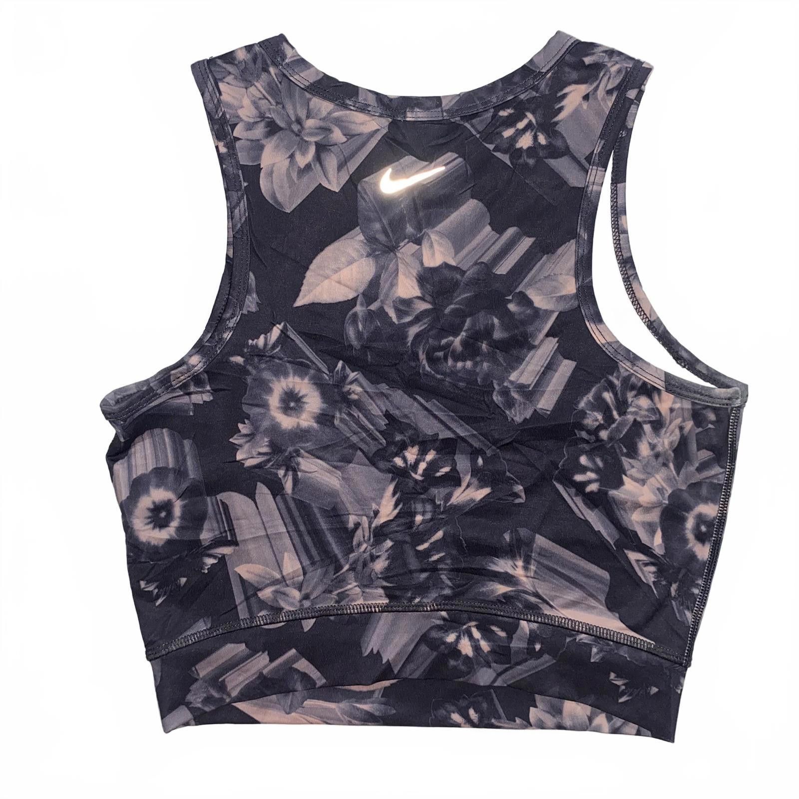 Nike Nike Floral Crop Top Size XS High Neck Stretch Fit Dark Size ONE SIZE - 2 Thumbnail