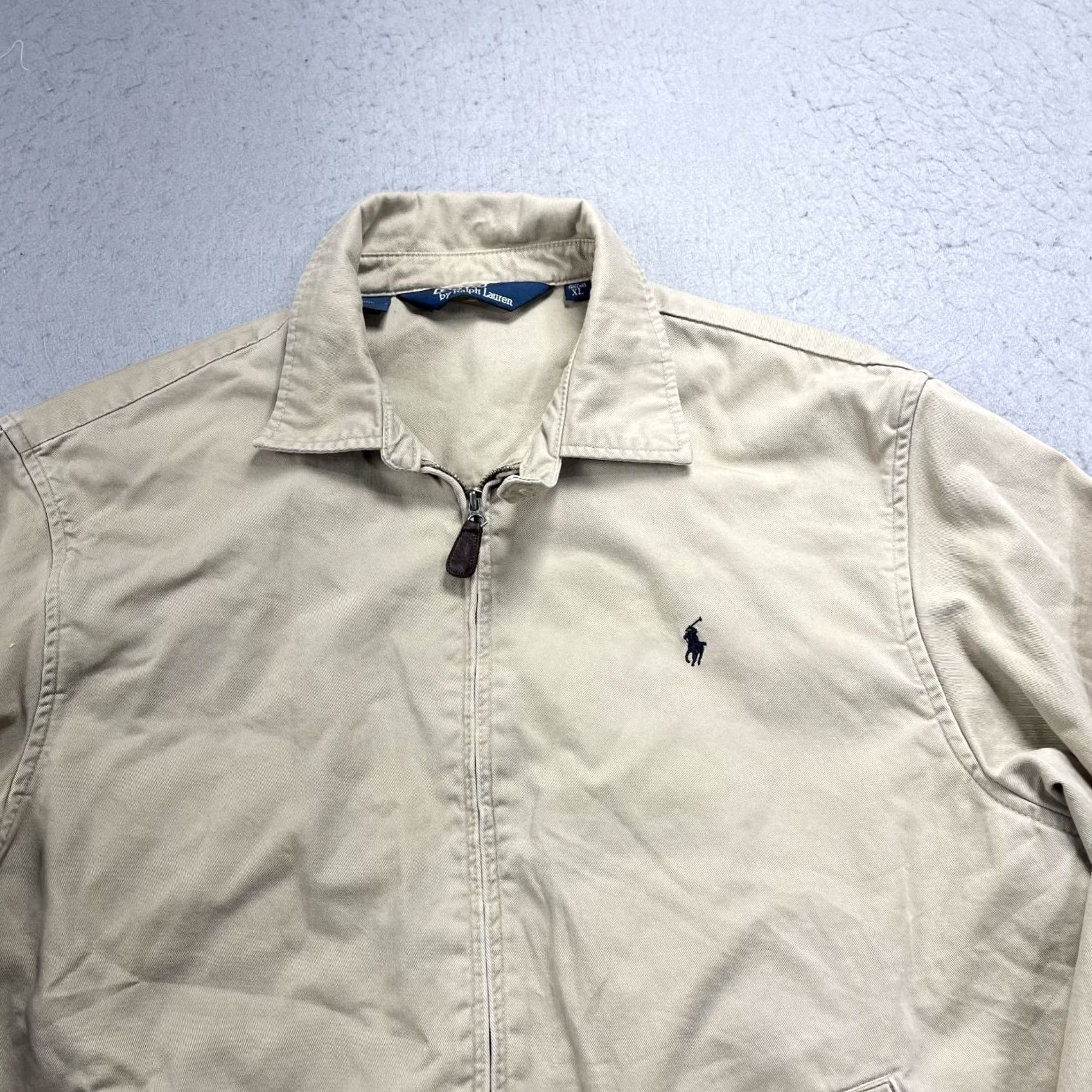 Polo Ralph Lauren VINTAGE Polo Ralph Lauren Jacket Mens XL Beige Cotton Bomber Zip Preppy 90s Size US XXL / EU 58 / 5 - 3 Thumbnail