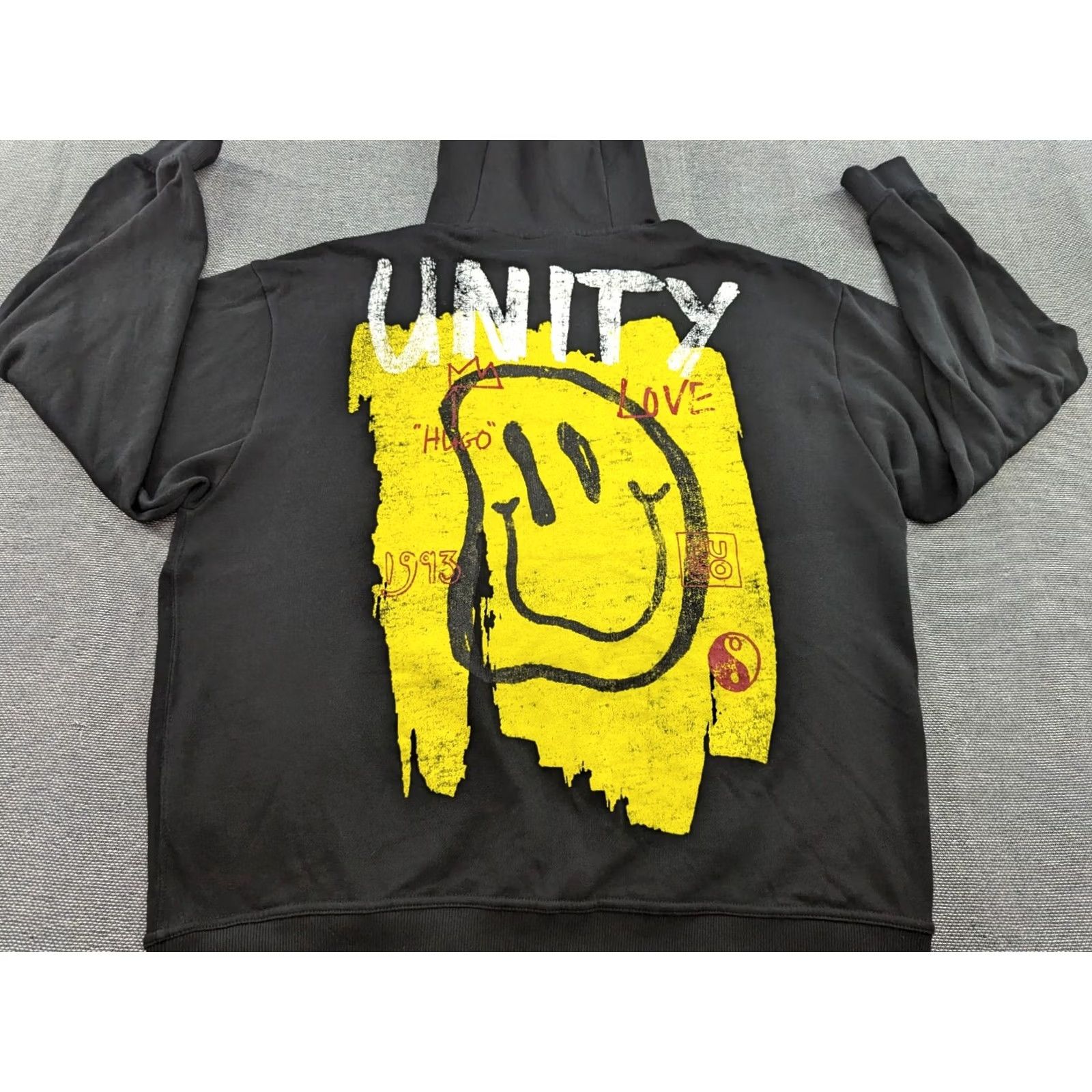 Hugo Boss HUGO BOSS Hoodie Mens XL Black Unity Sweatshirt Daltuno Smiley Pullover Hooded Crew Neck Sweatshirt Shirts Category: Hoodie Size US XL / EU 56 / 4 - 2 Thumbnail