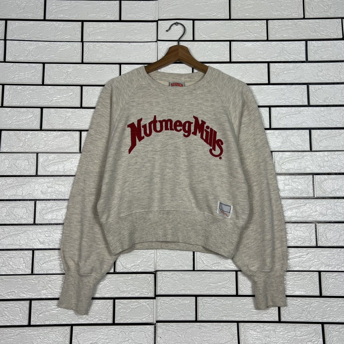 Nutmeg NUTMEG MILLS Embroidery Big Logo Crop Sweatshirt #4081-C185 Size ONE SIZE - 1 Thumbnail