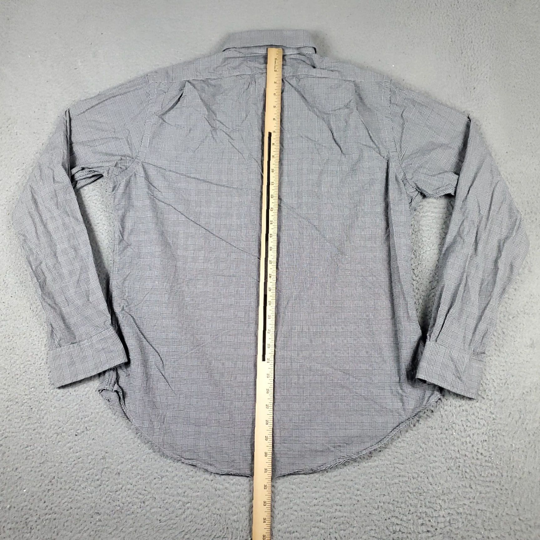 Ralph Lauren Ralph Lauren Shirt Mens 16.5 Gray Plaid Dress Button-Up Long Sleeve, Regular Fit, Cotton, Classic American Style - Mens Size 42R - 3 Thumbnail