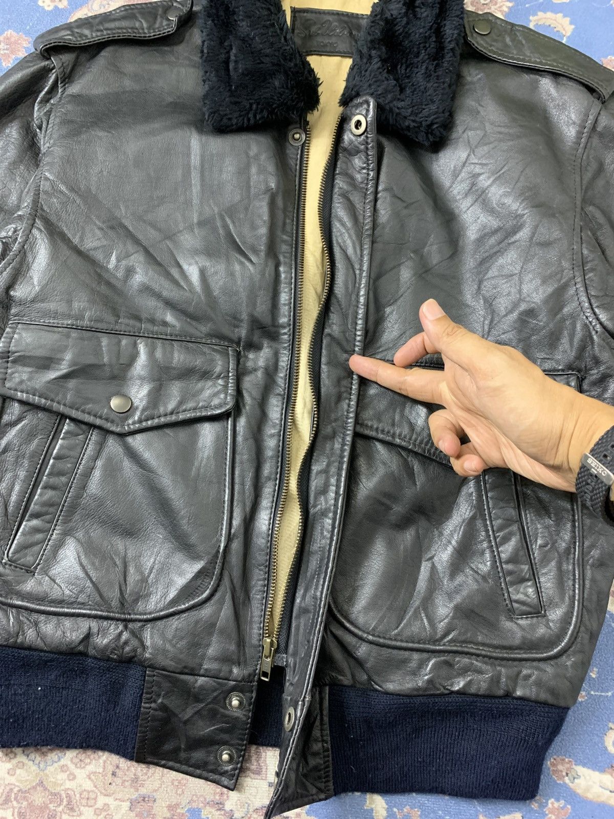 Genuine Leather Vintage SUB URBAN Tokyo Leather Flight MA-1 Aero Lewis Size US M / EU 48-50 / 2 - 10 Thumbnail