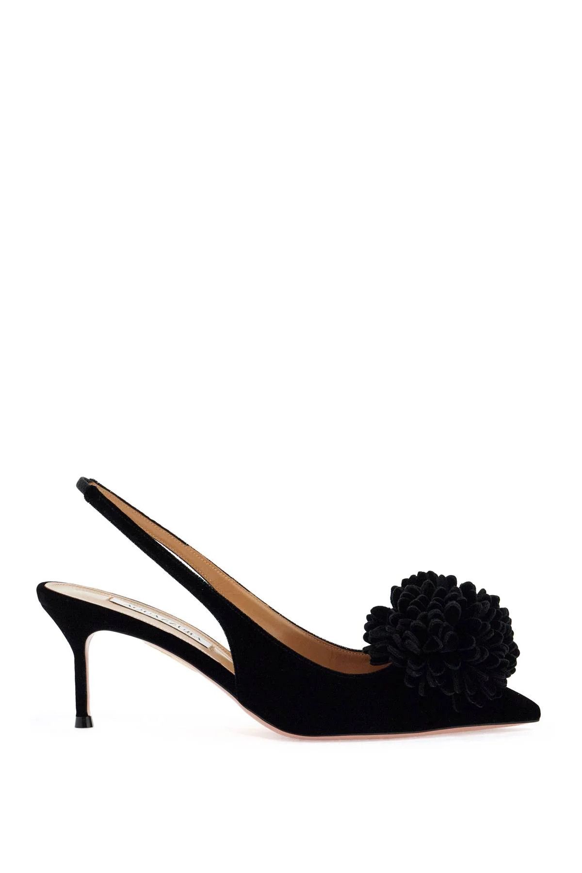 Aquazzura o1s22i1n0125 Velvet Couturier Slingback Pumps in Black Size US 6 / IT 36 - 1 Thumbnail