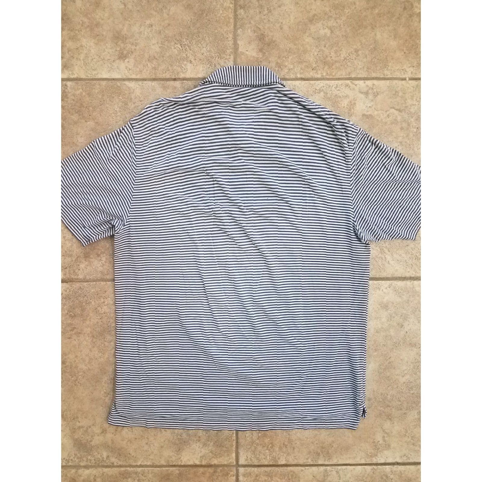 Peter Millar PETER MILLAR Polo Shirt Golf XL Men Blue White Striped Shirt Mens XL Blue/White Striped Golf Polo Size US XL / EU 56 / 4 - 5 Thumbnail