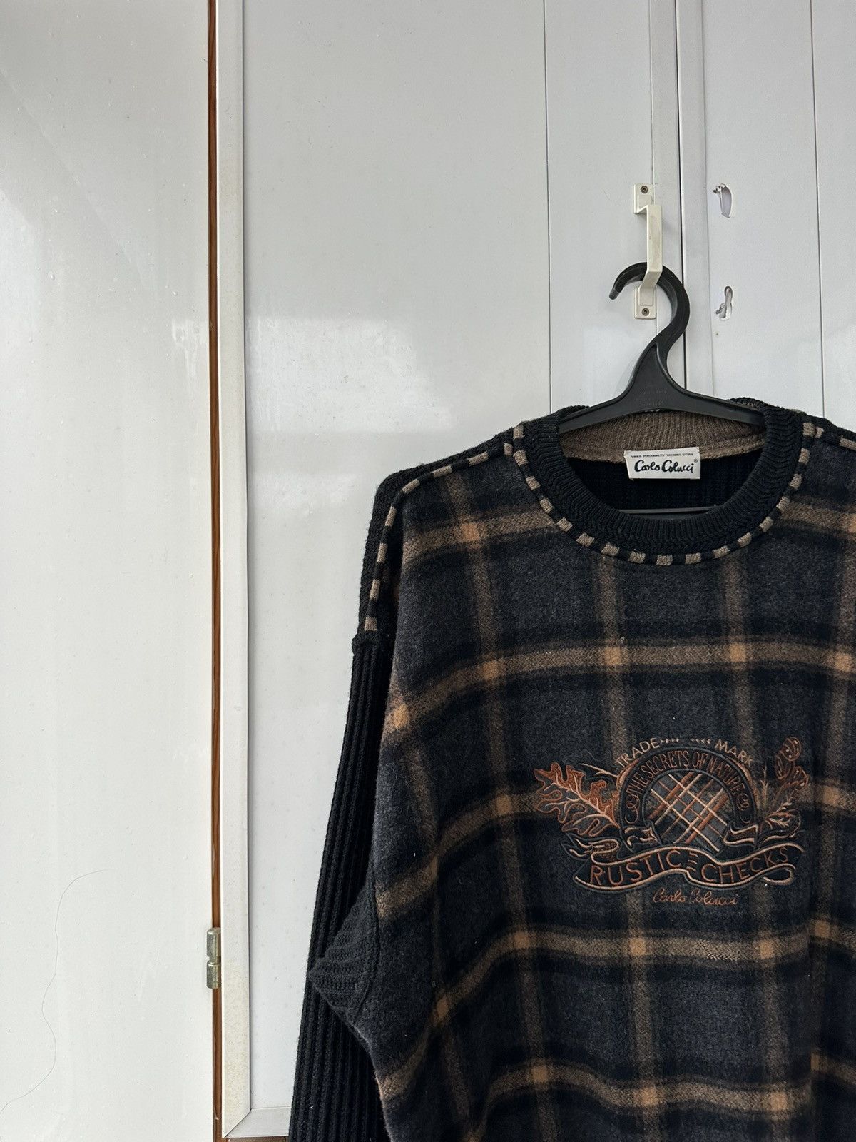 Carlo Colucci Vintage Carlo Colucci Knit Sweater Patchwork Brown Size US L / EU 52-54 / 3 - 3 Thumbnail